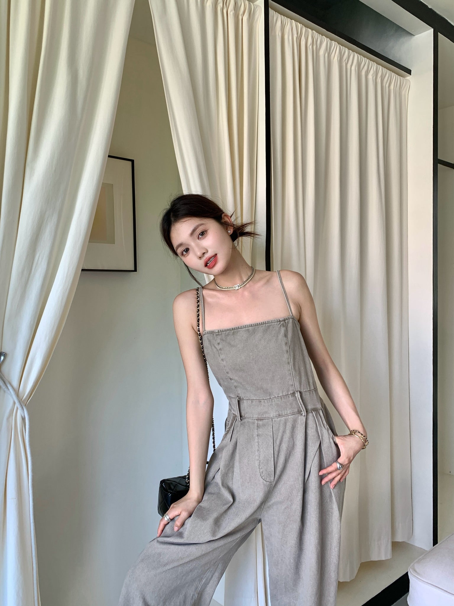 𝘾𝙃𝘼𝙍𝙈𝙀 Seneca Jumpsuit(Grey)