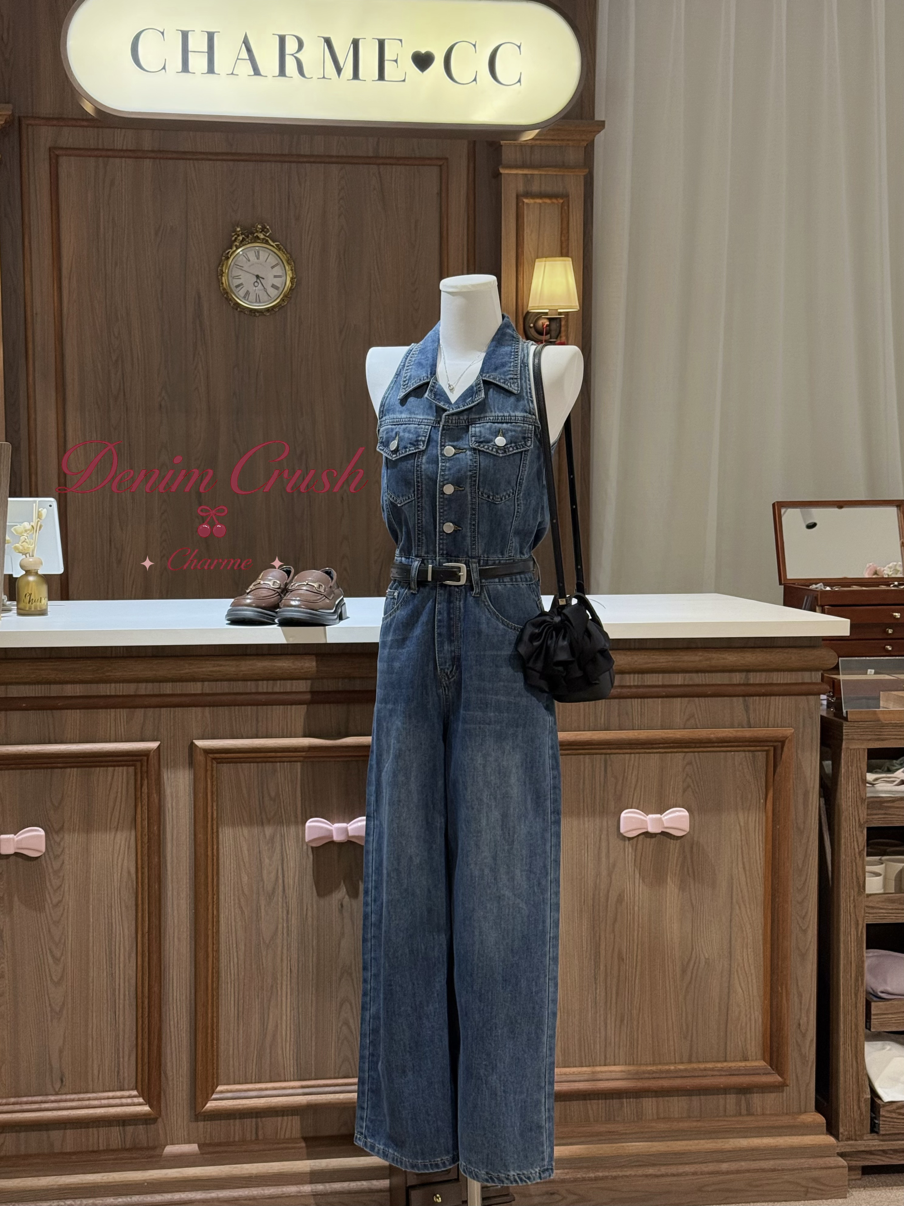wide leg denim jumpsuit women malaysia
