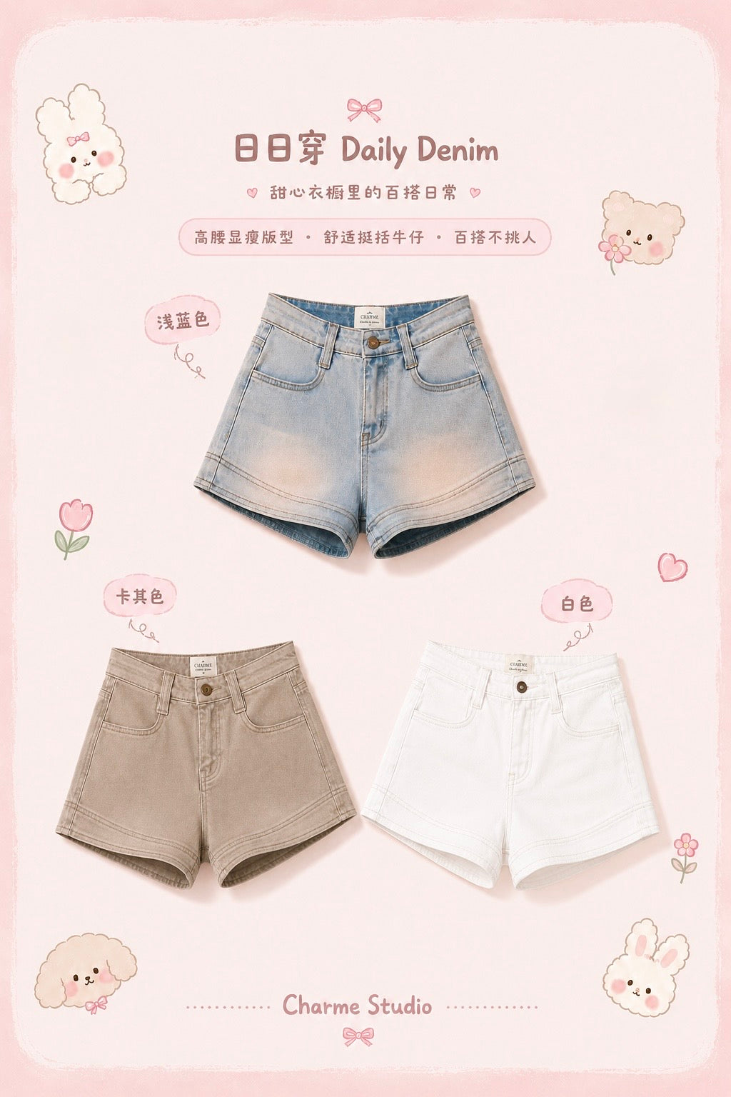 Clara Denim Shorts (Blue)