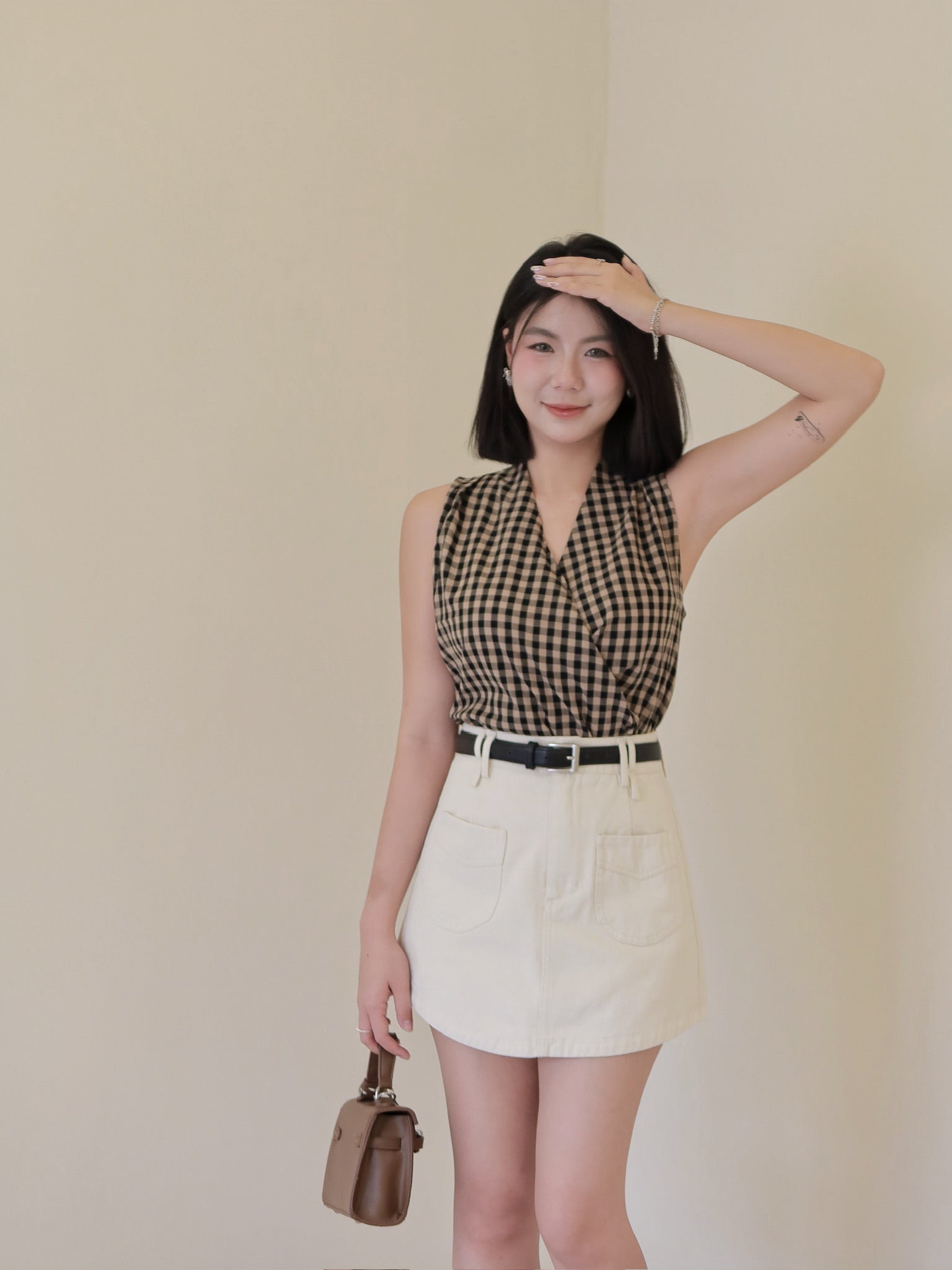 𝘾𝙃𝘼𝙍𝙈𝙀 Luna Skirt 弯月裙 🌙 (Beige)