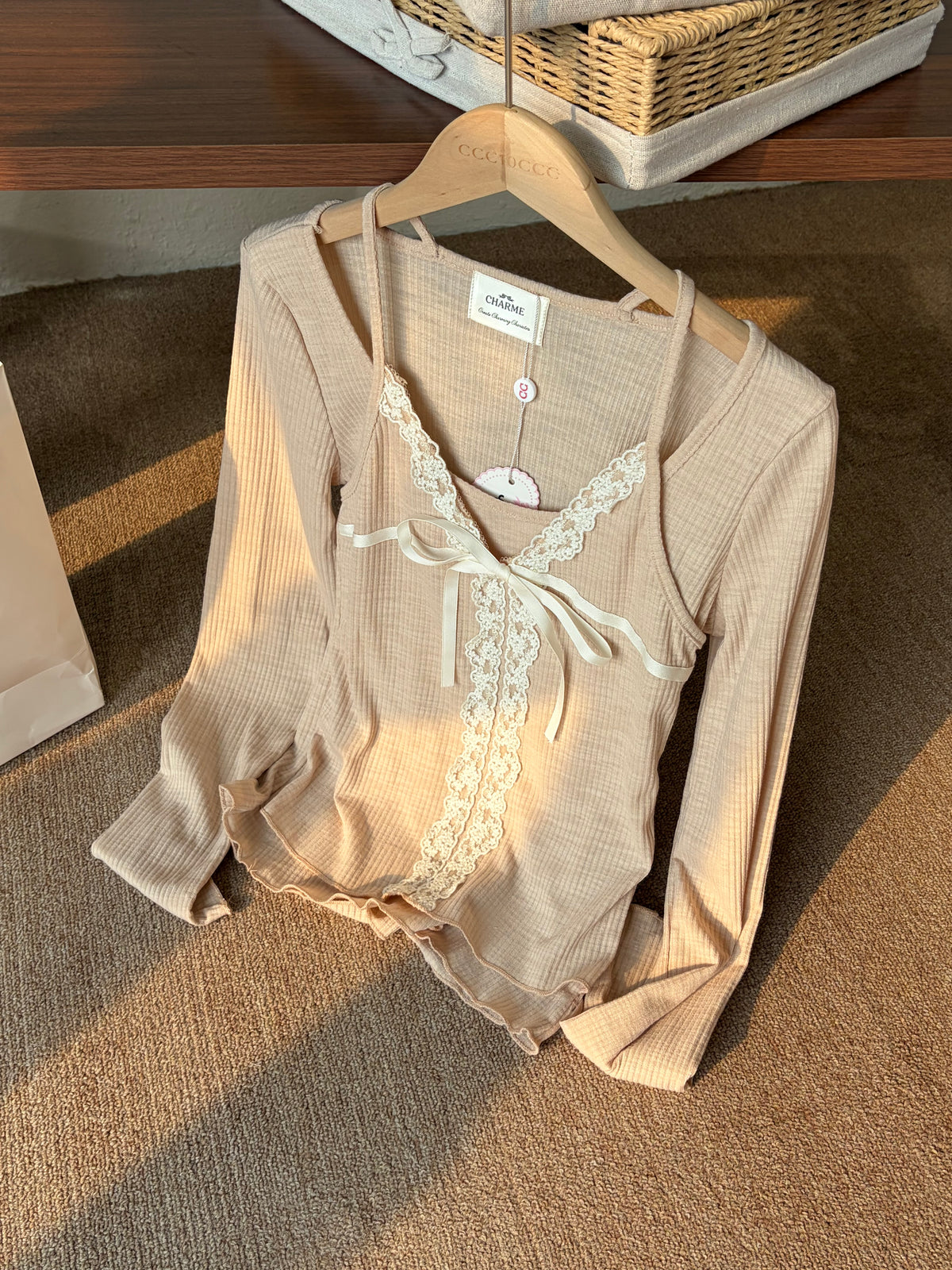 Colette Lace Ribbon Layered Top