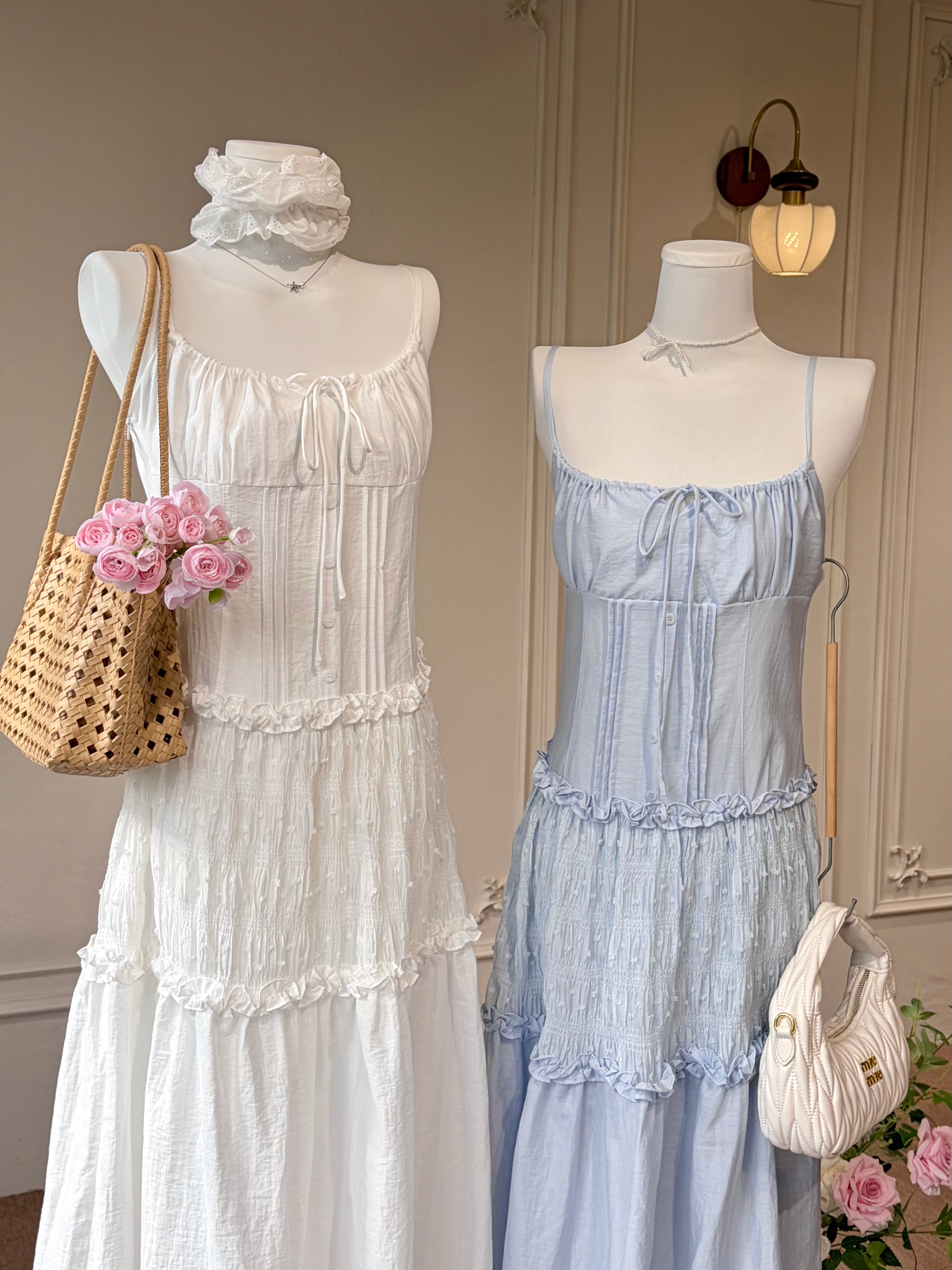 SHIRRED TIERED CAMI SET