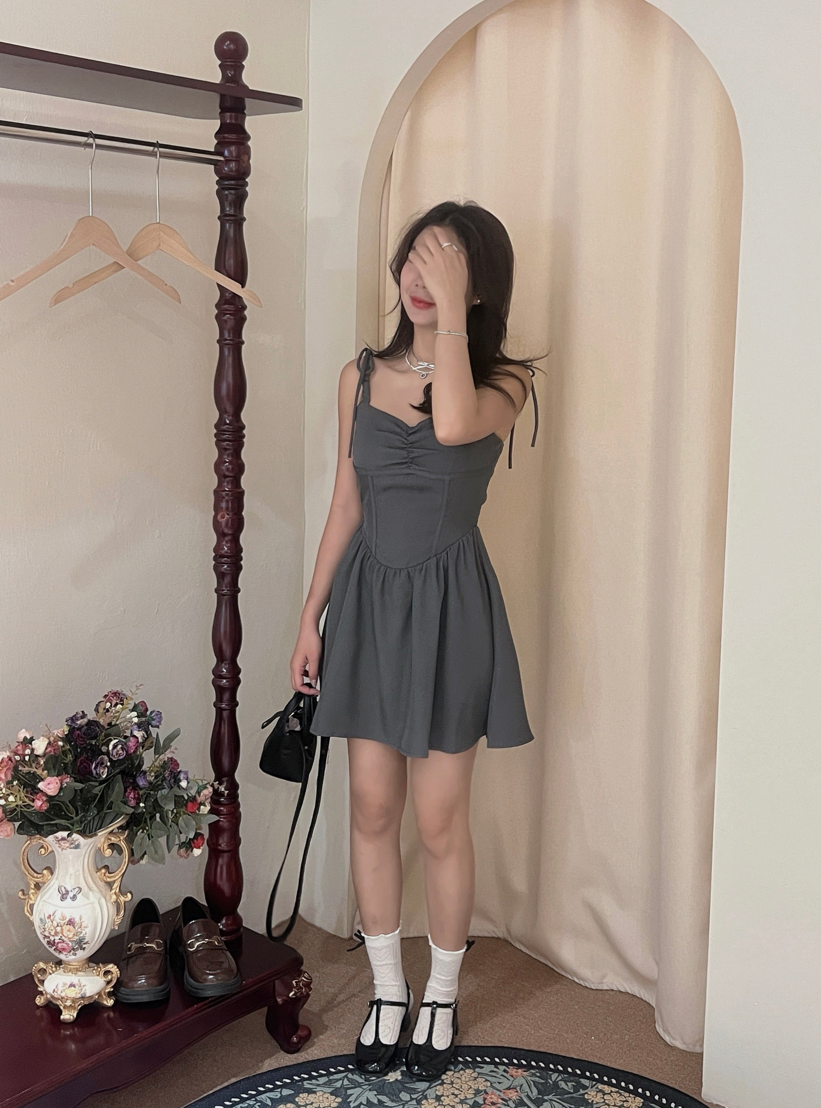 Grey Rose Dress
