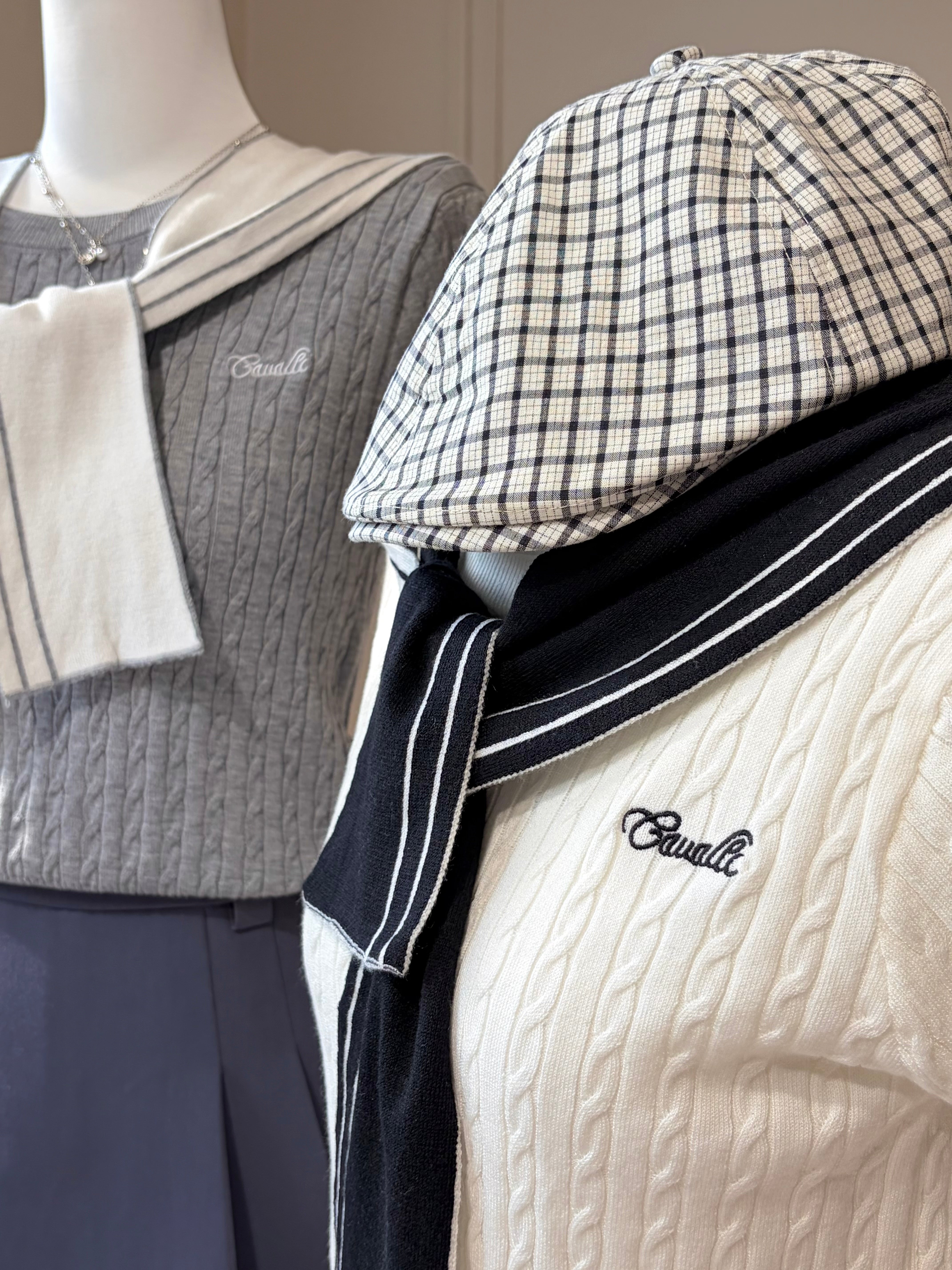 SAILOR SCARF KNIT TOP