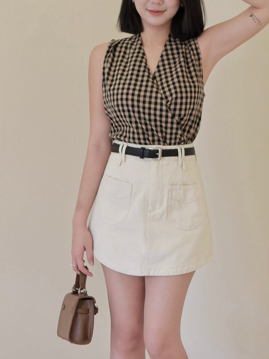 𝘾𝙃𝘼𝙍𝙈𝙀 Luna Skirt 弯月裙 🌙 (Beige)