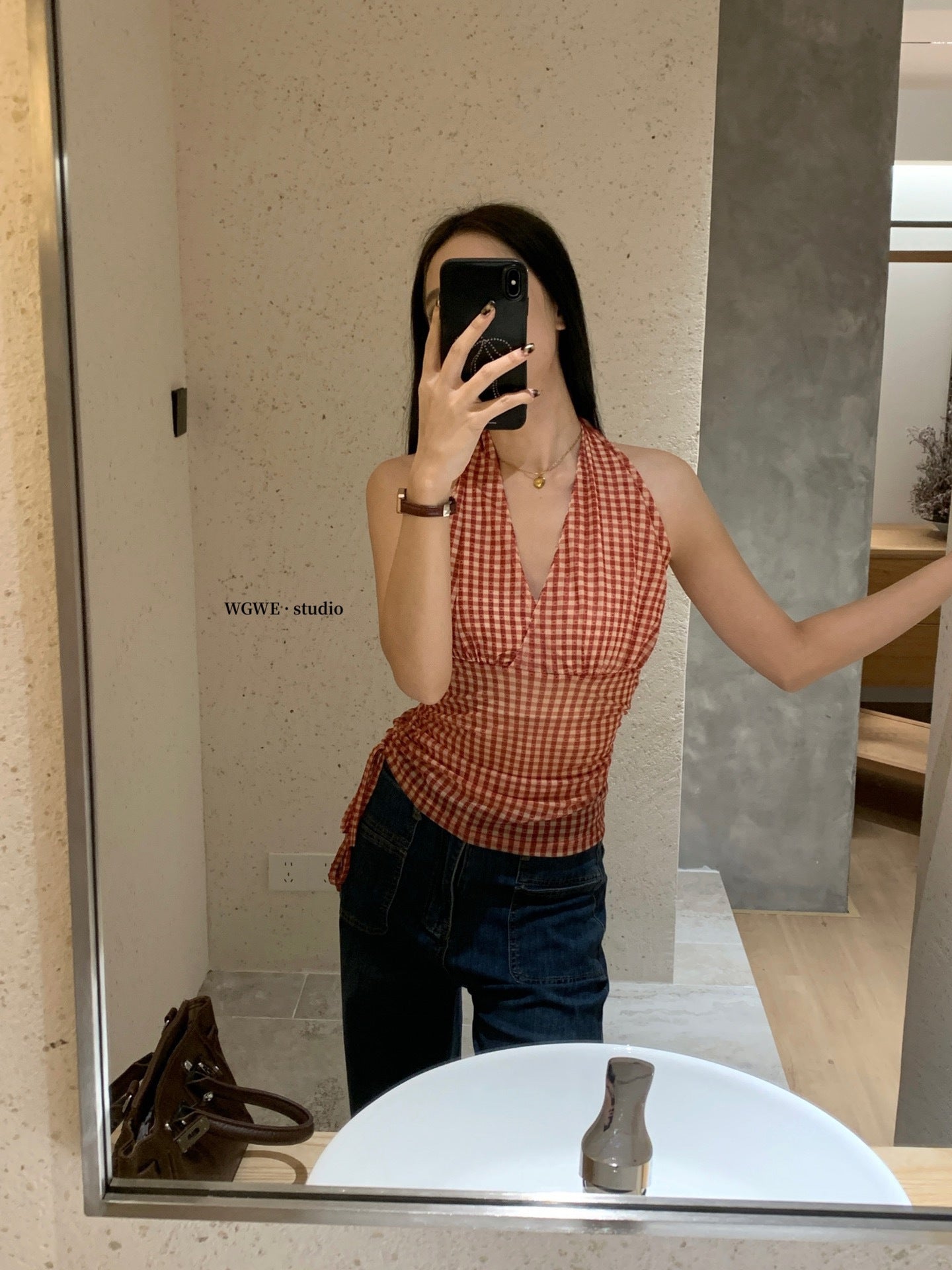 W8434 美式挂脖小背心