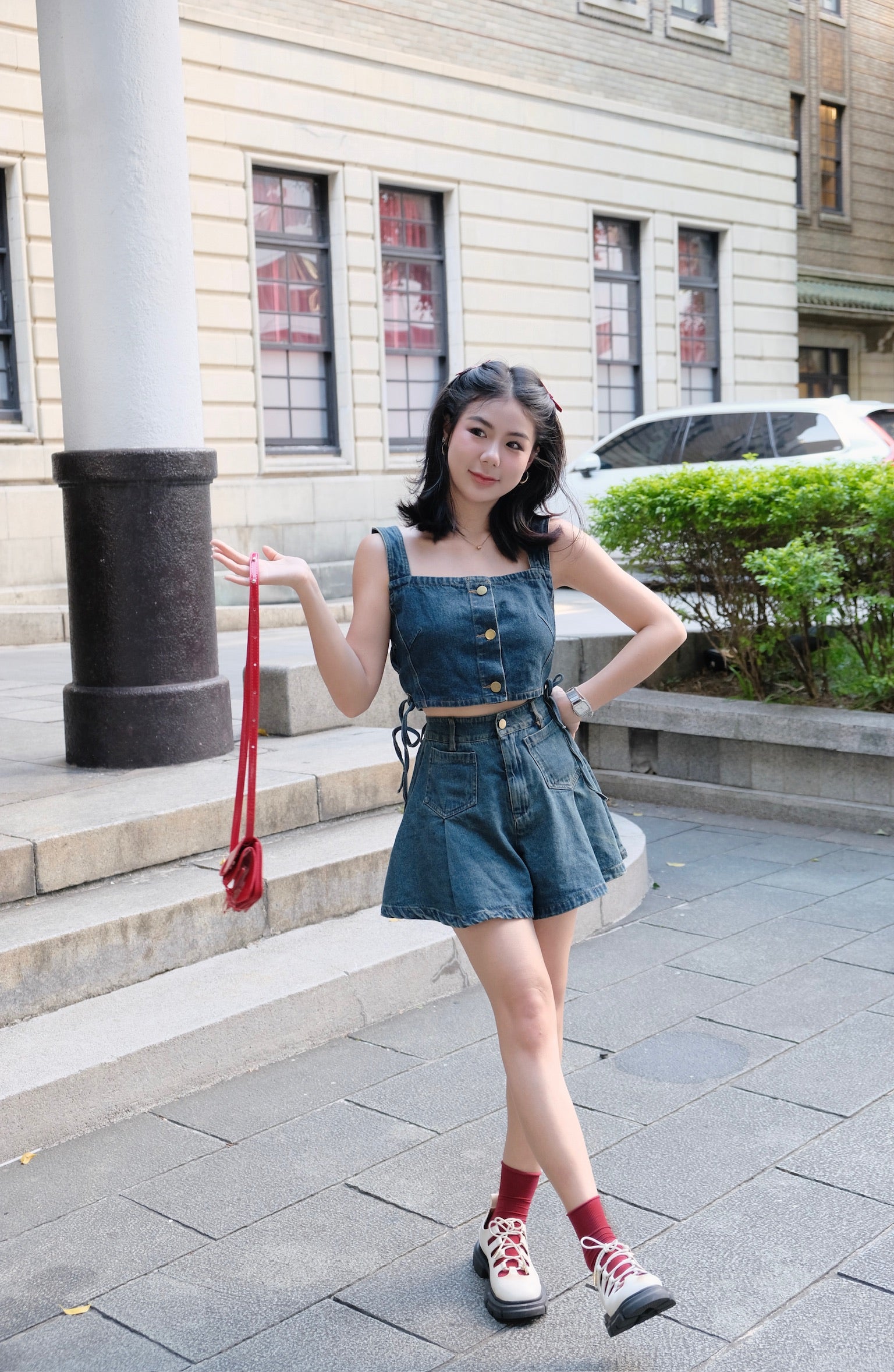 𝘾𝙃𝘼𝙍𝙈𝙀 Scarlet Top（Blue）