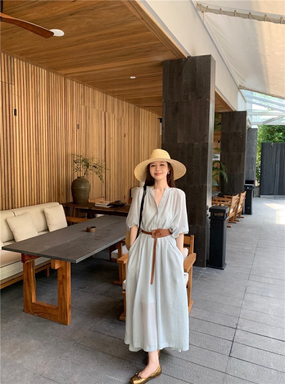 度假风气质款 Bella Dress (free belt)