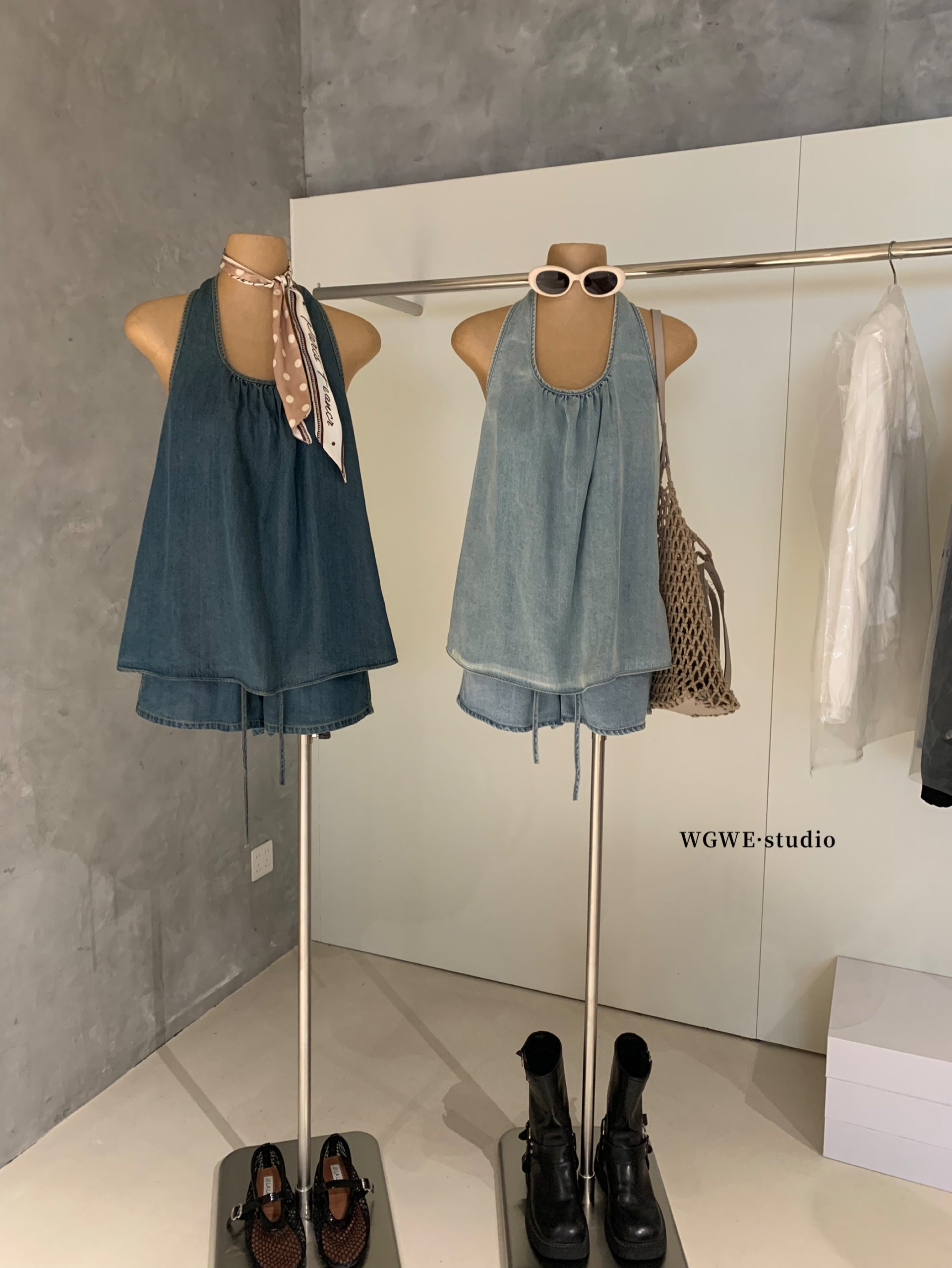 W8318 牛仔两件套 套装