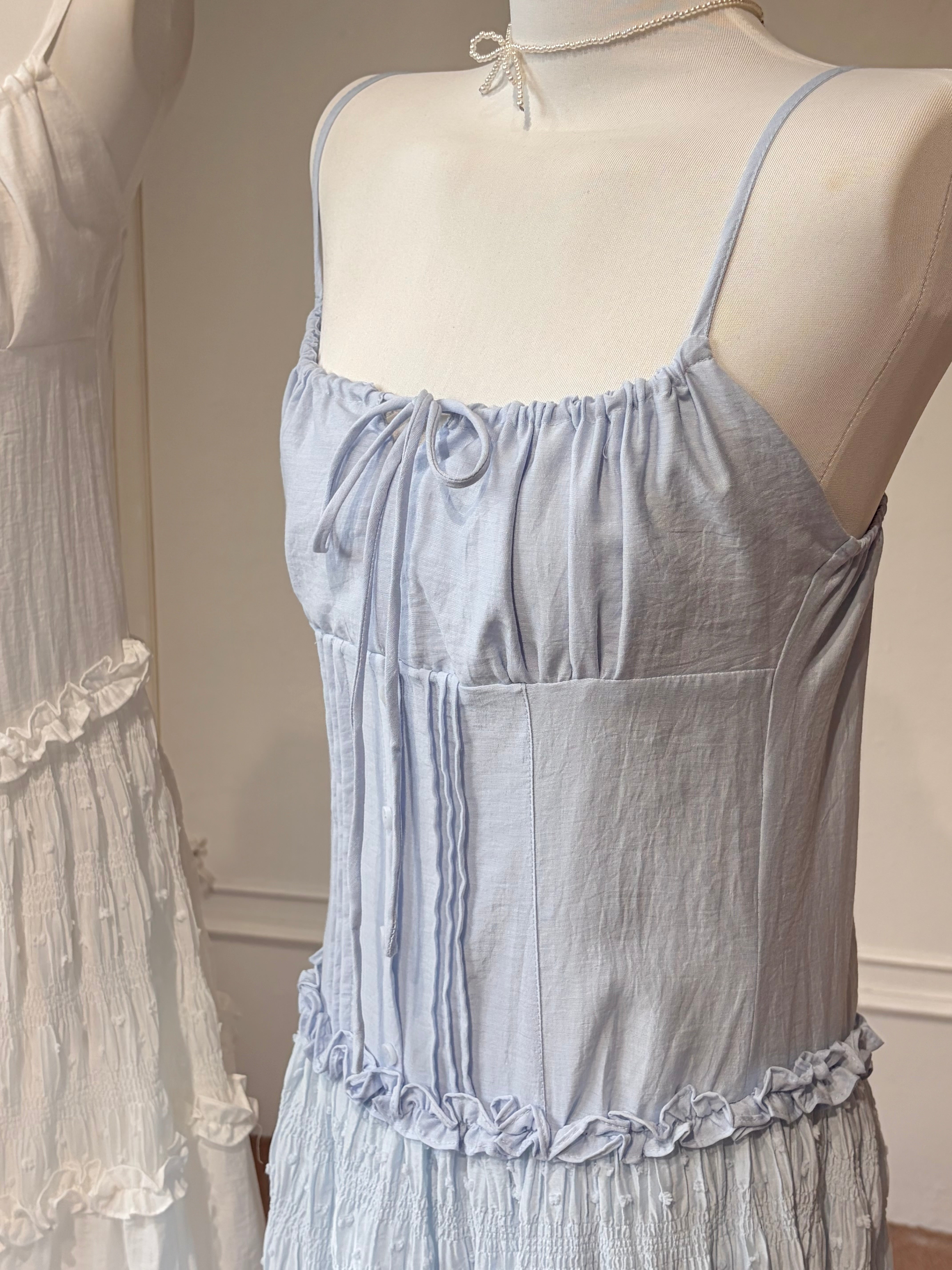 SHIRRED TIERED CAMI SET