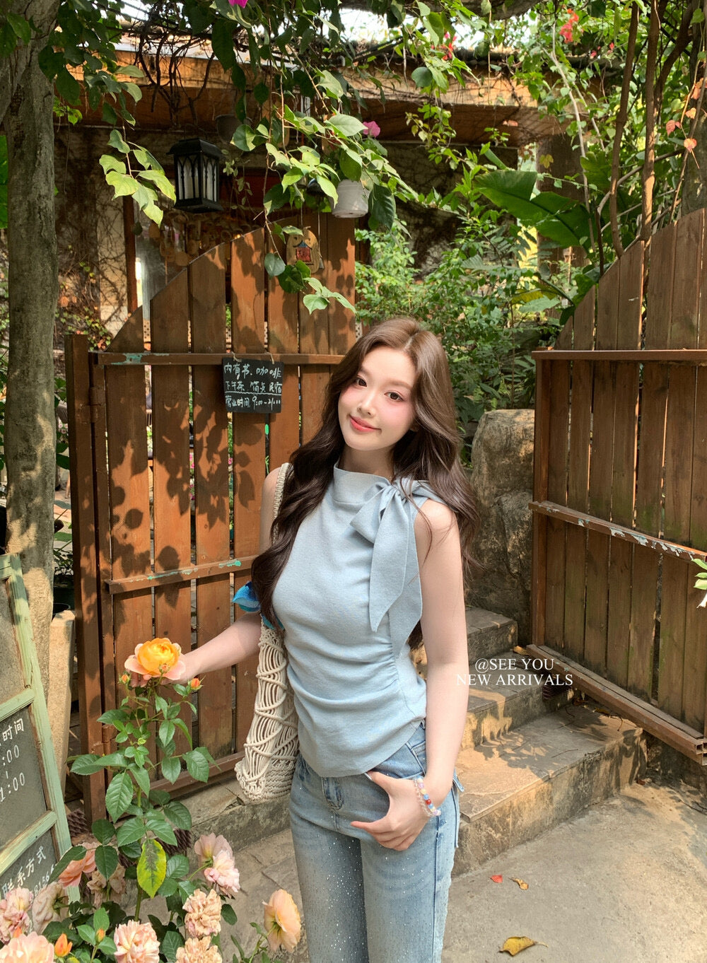 SY2625呼吸感！ 温柔小女人气质绑带背心