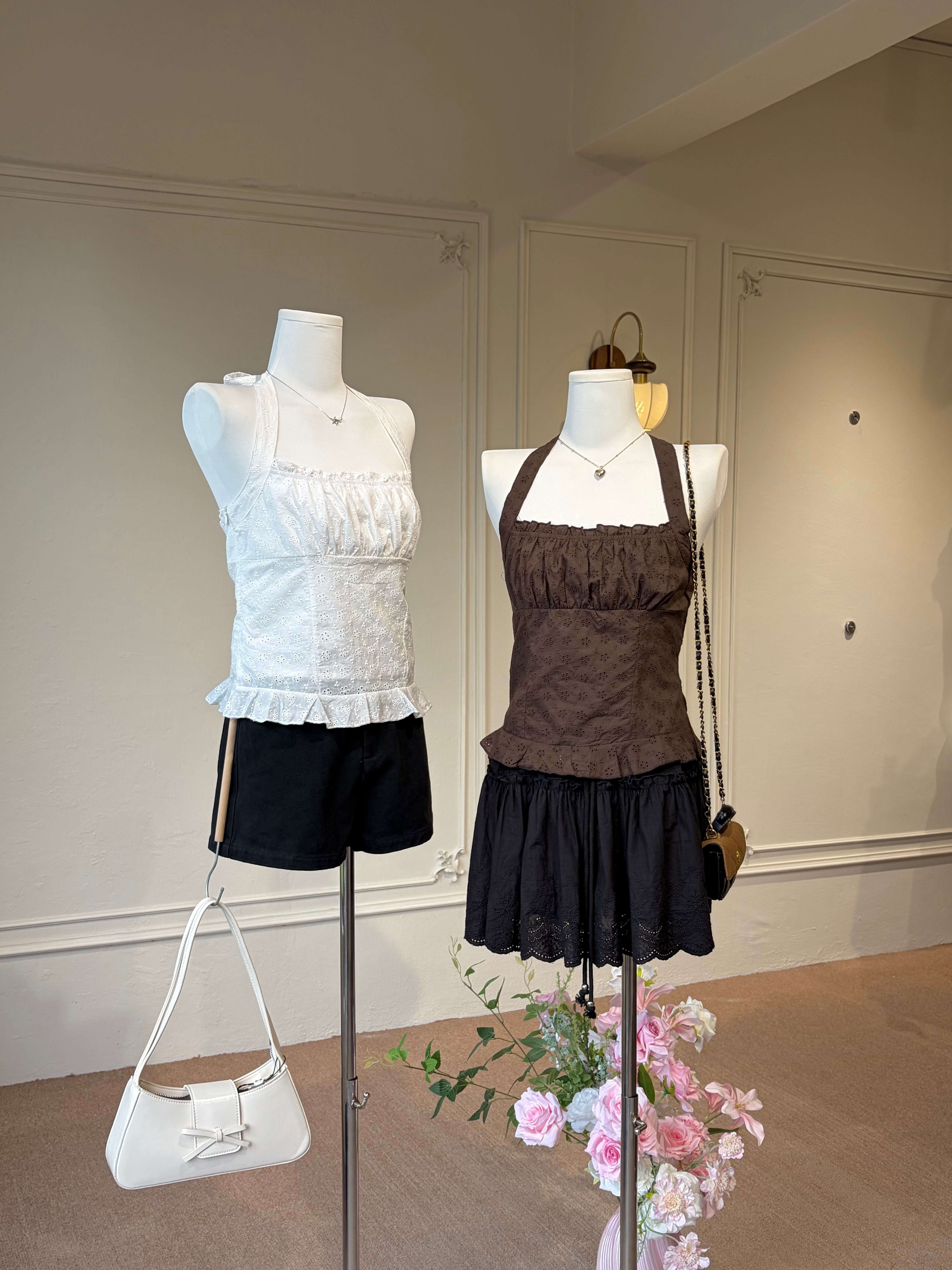 LACE HALTER TOP