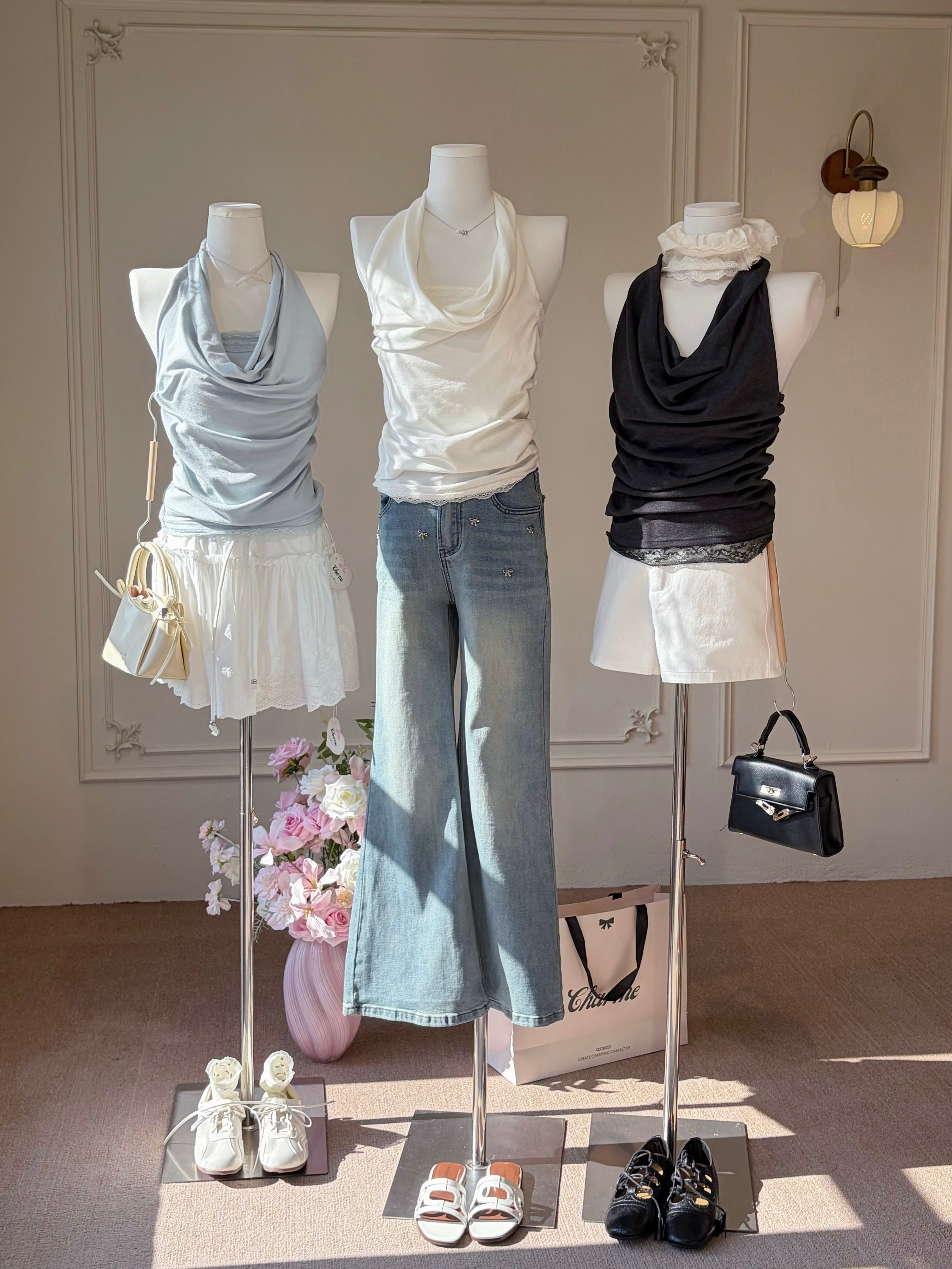 Drape Lace Halter Top