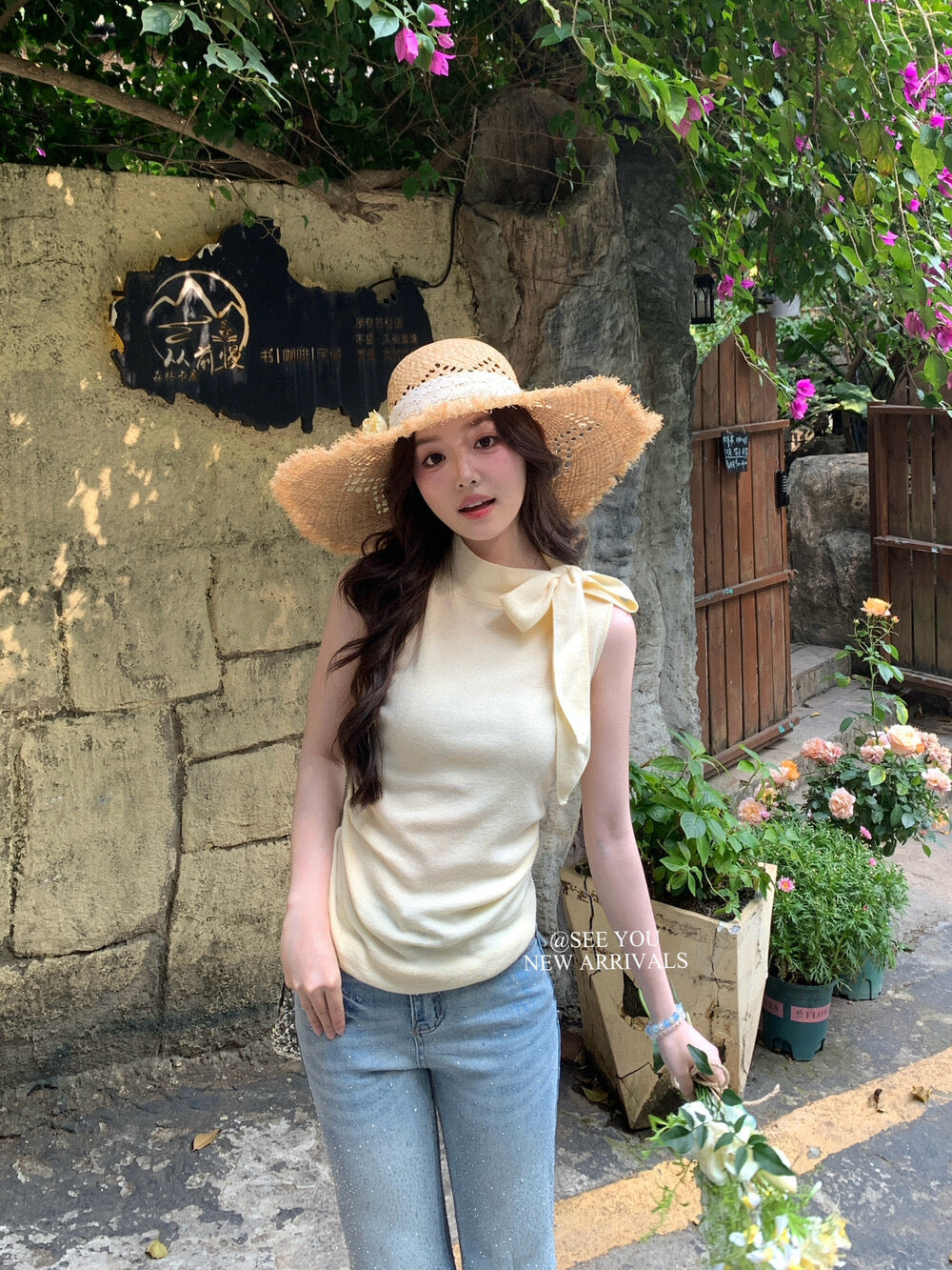 SY2625呼吸感！ 温柔小女人气质绑带背心