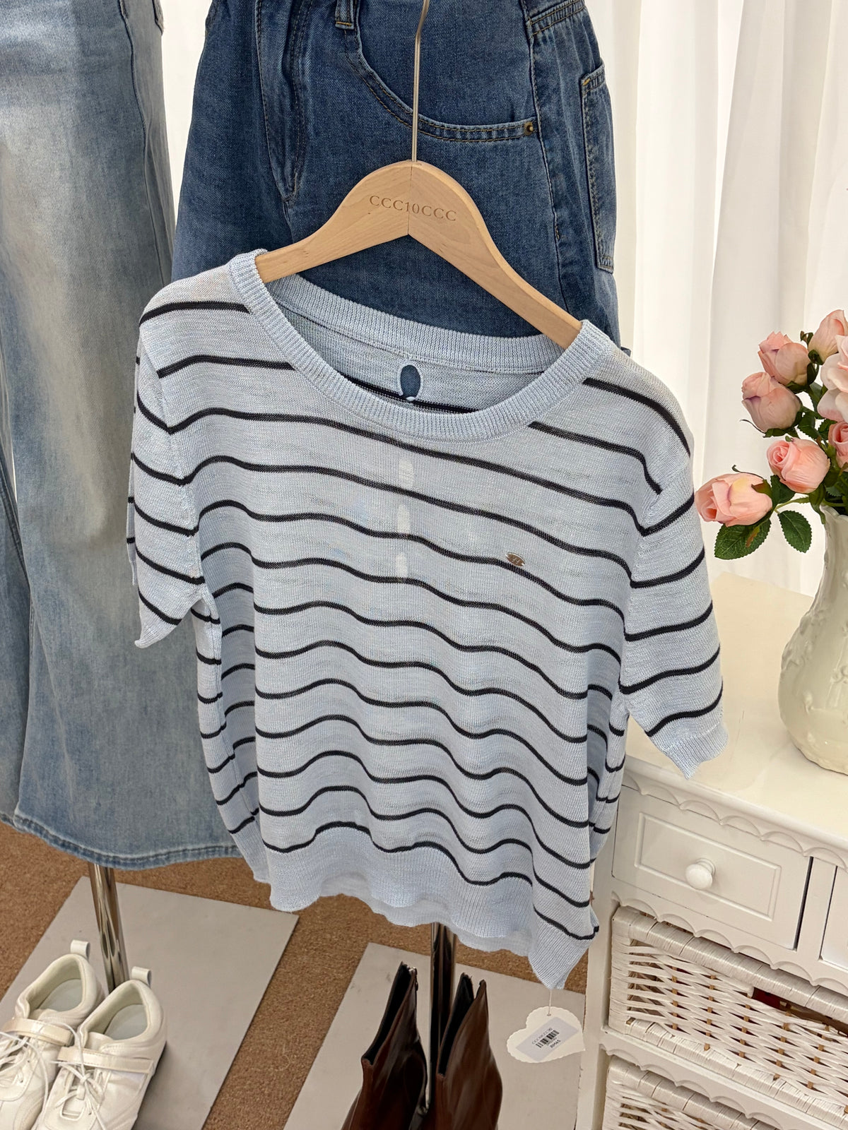 Este Stripe Knit Top