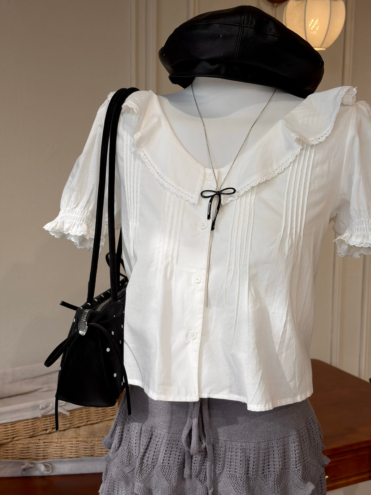 Elise Ruffle Collar Blouse