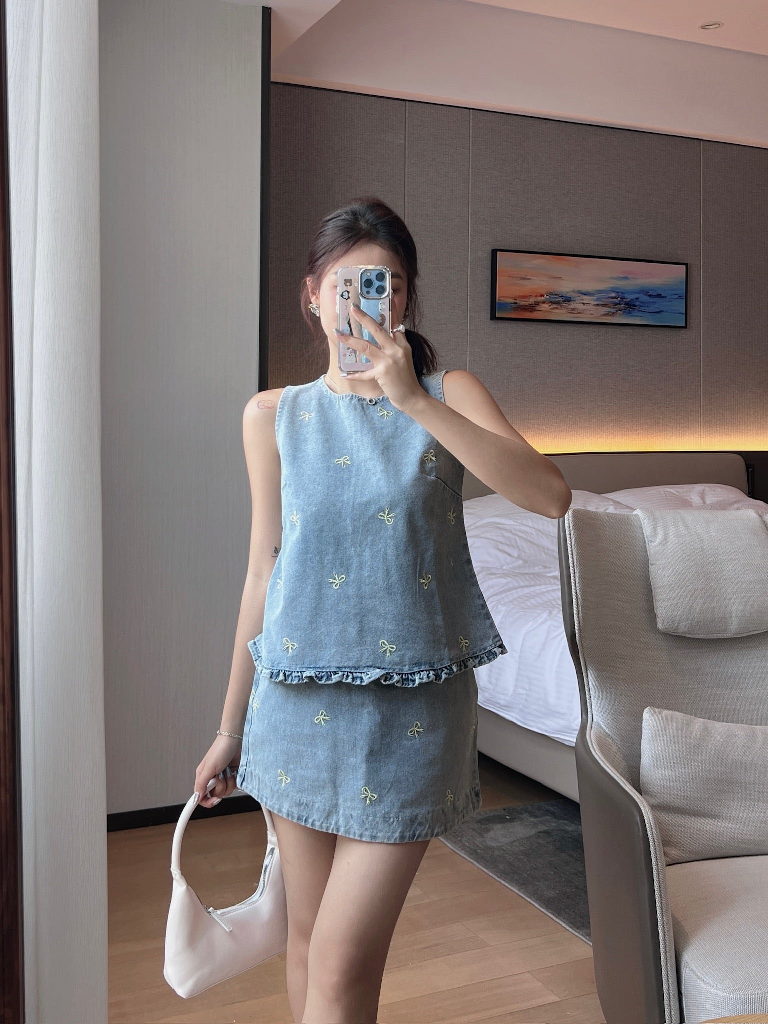 Ribbon Denim Set