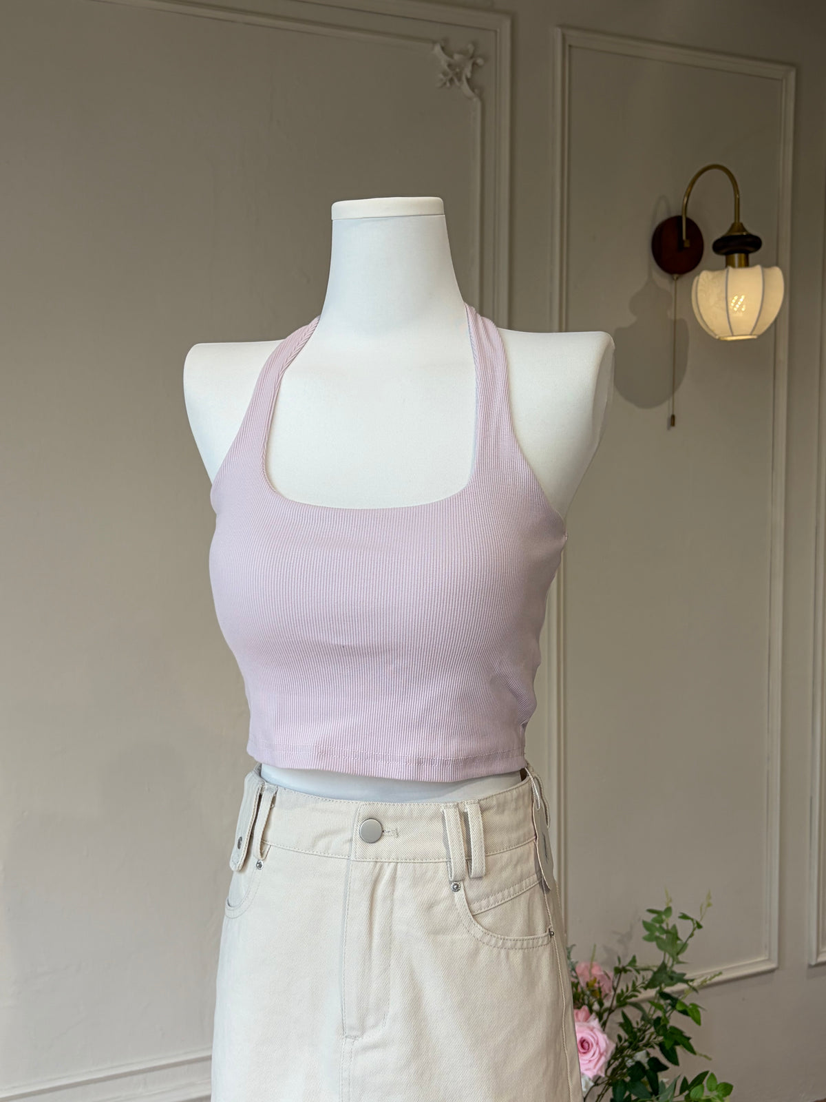 Mirelle Padded Ribbed Crop Top