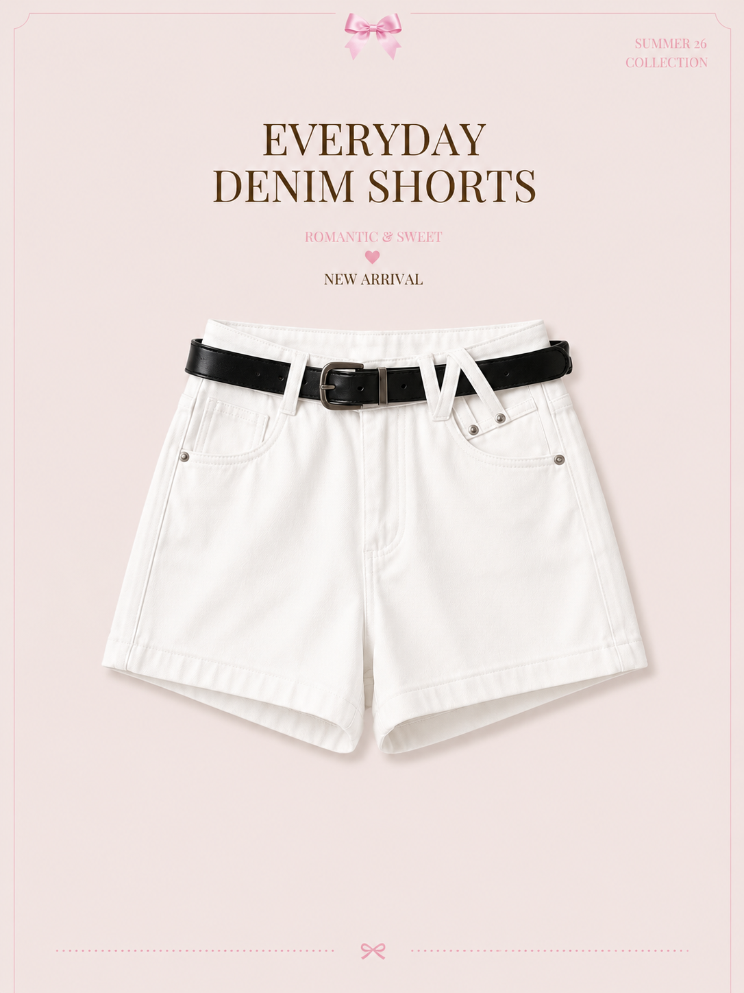 Everyday Denim Shorts (White)