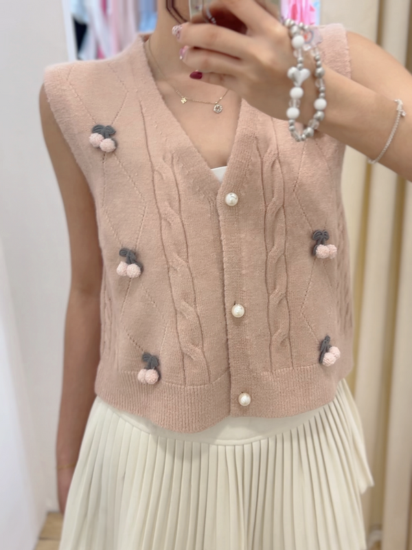 10165 🍒 Cherry Knitted Vest
