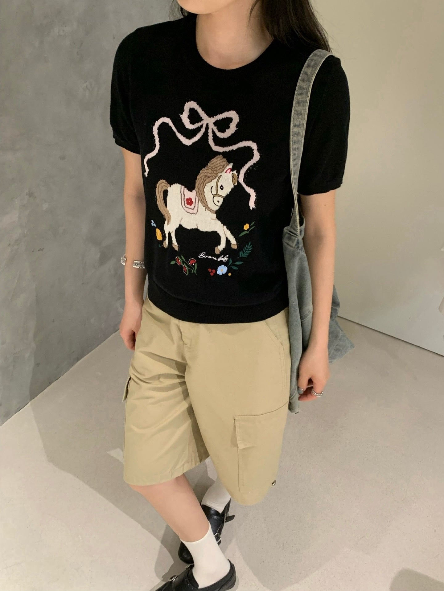 Pony Ribbon Knit Top