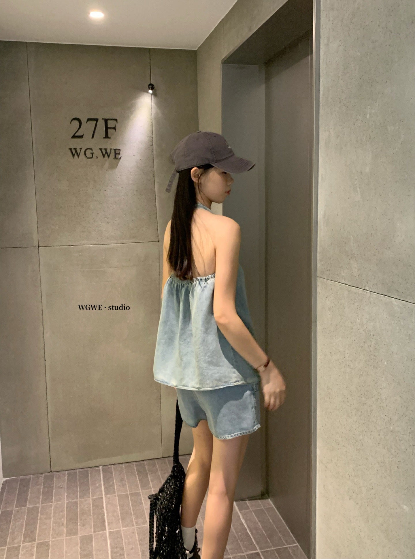 W8318 牛仔两件套 套装