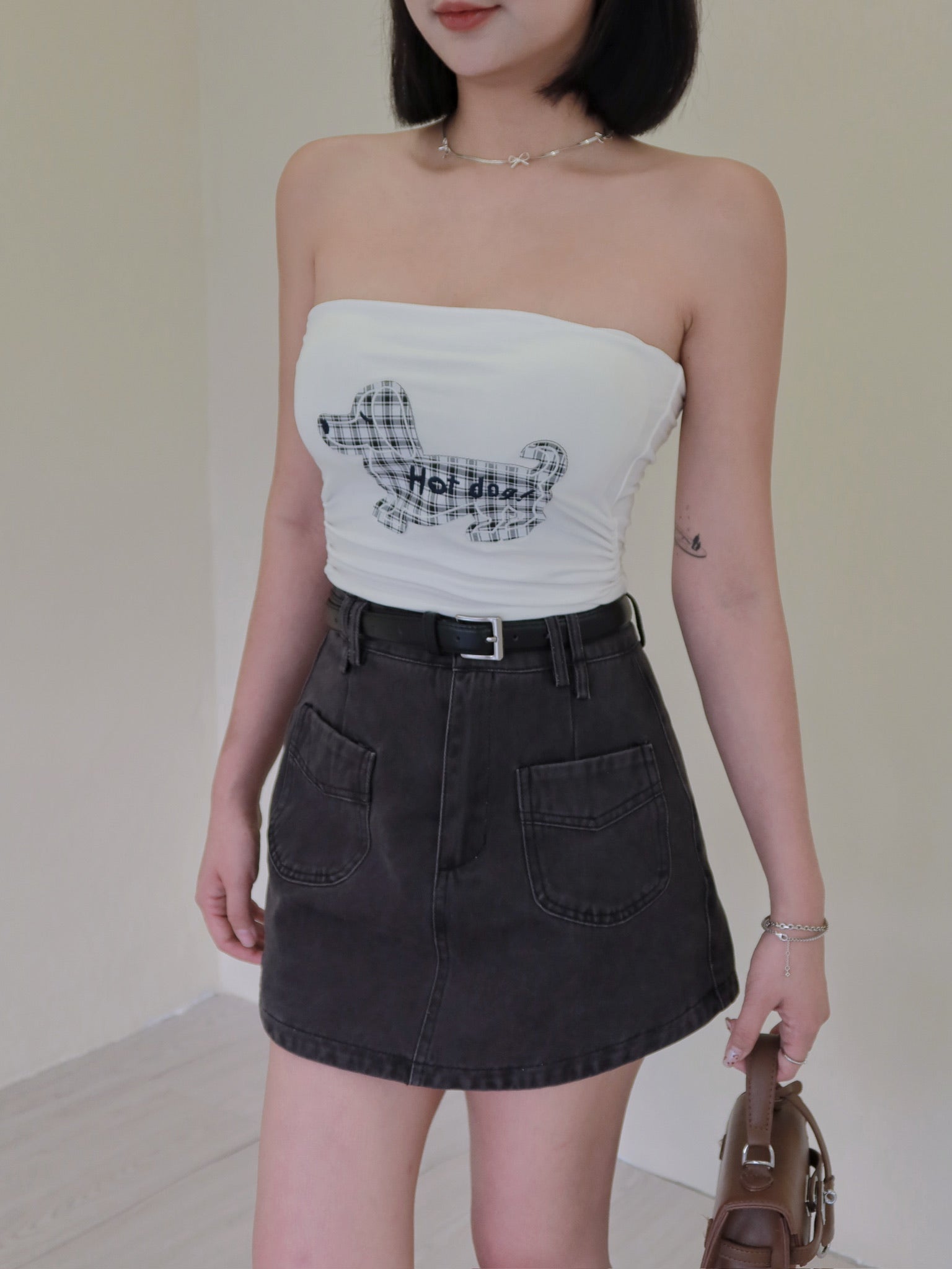 𝘾𝙃𝘼𝙍𝙈𝙀 Luna Skirt 弯月裙 🌙 (Beige)