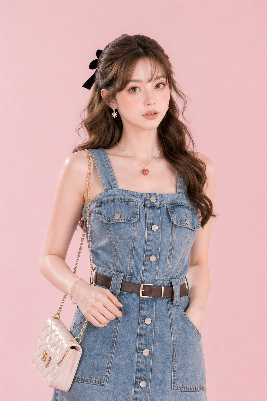 vintage wash denim maxi dress women malaysia