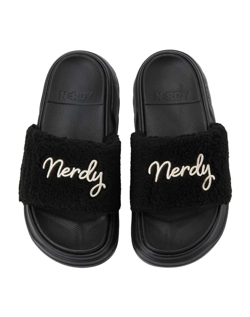 NERDY 增高羊羔毛拖鞋