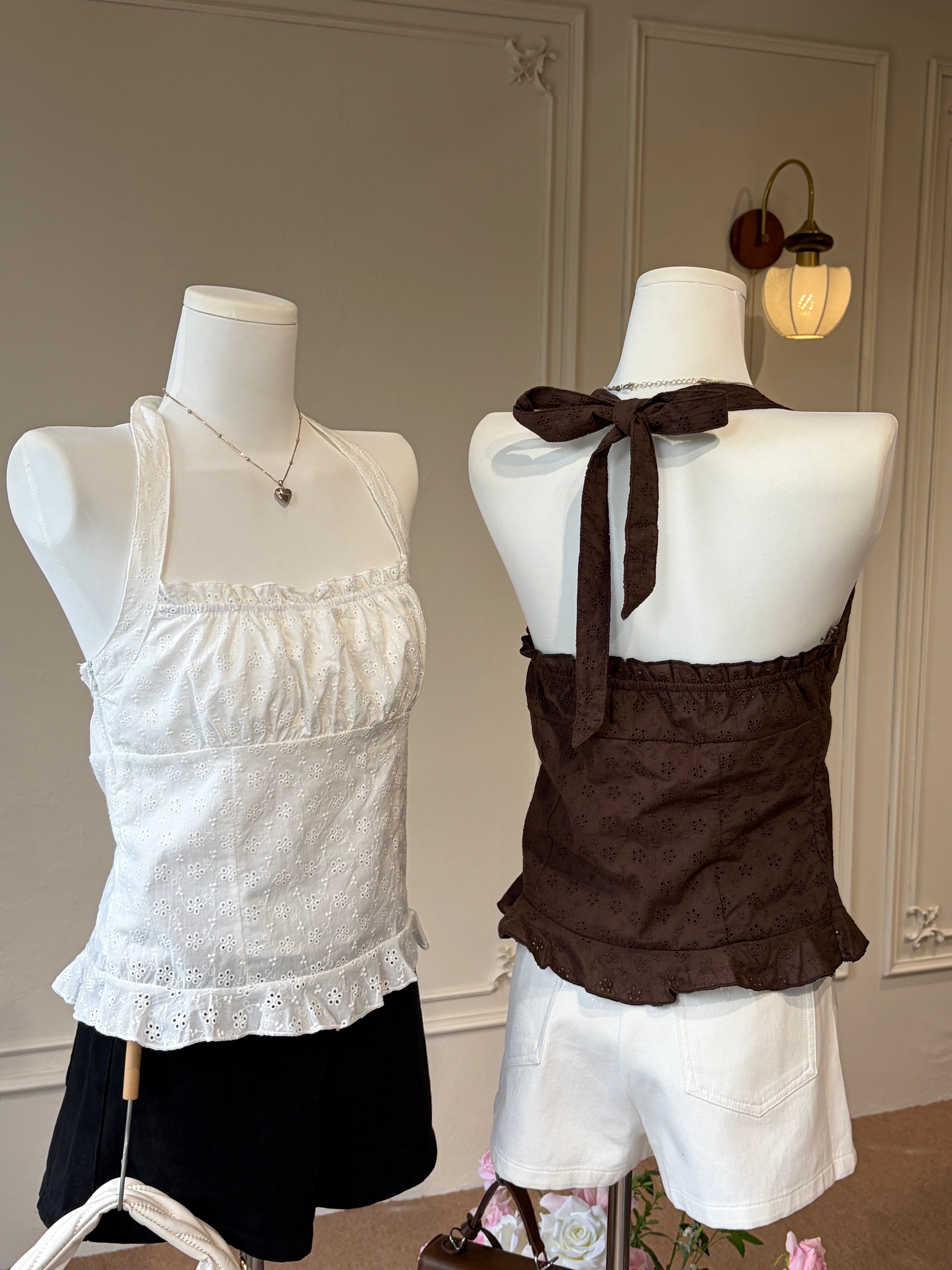 LACE HALTER TOP