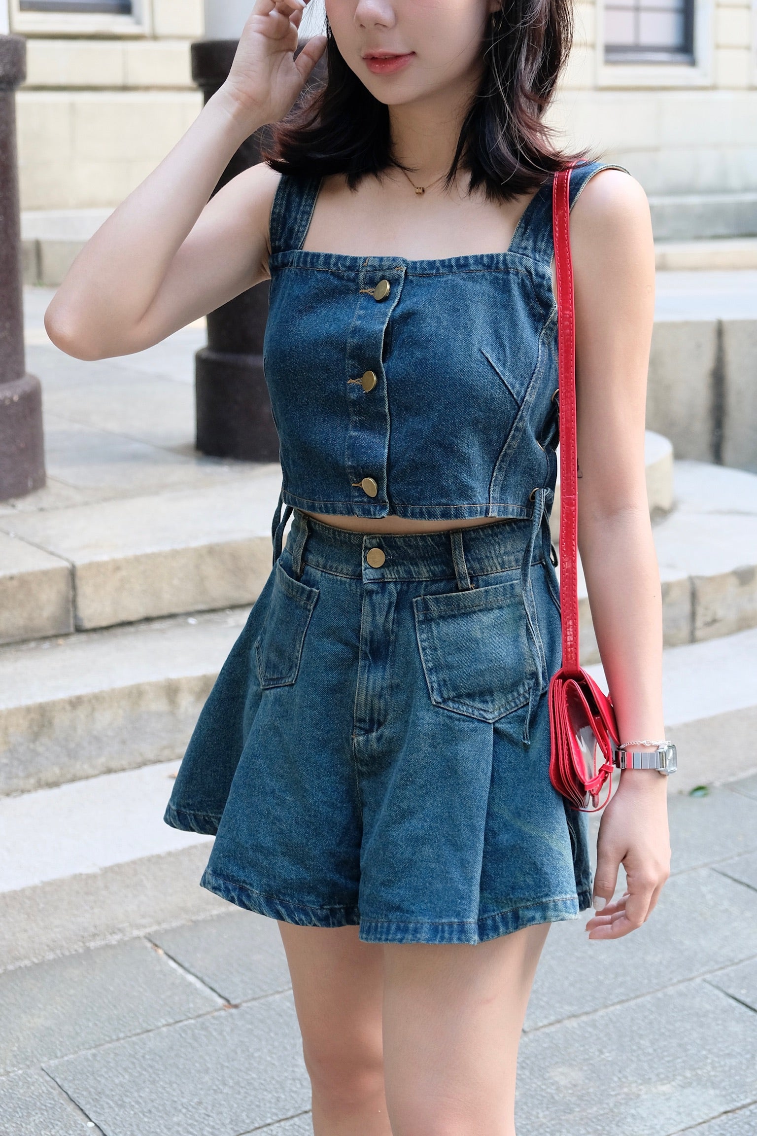 𝘾𝙃𝘼𝙍𝙈𝙀 Scarlet Top（Blue）