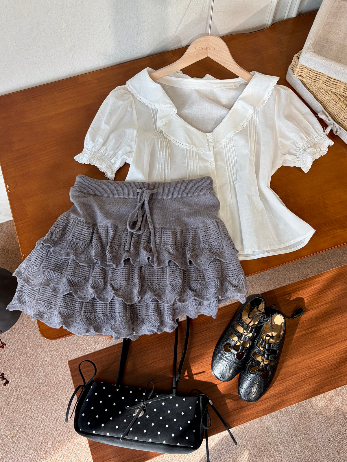 Elise Ruffle Collar Blouse