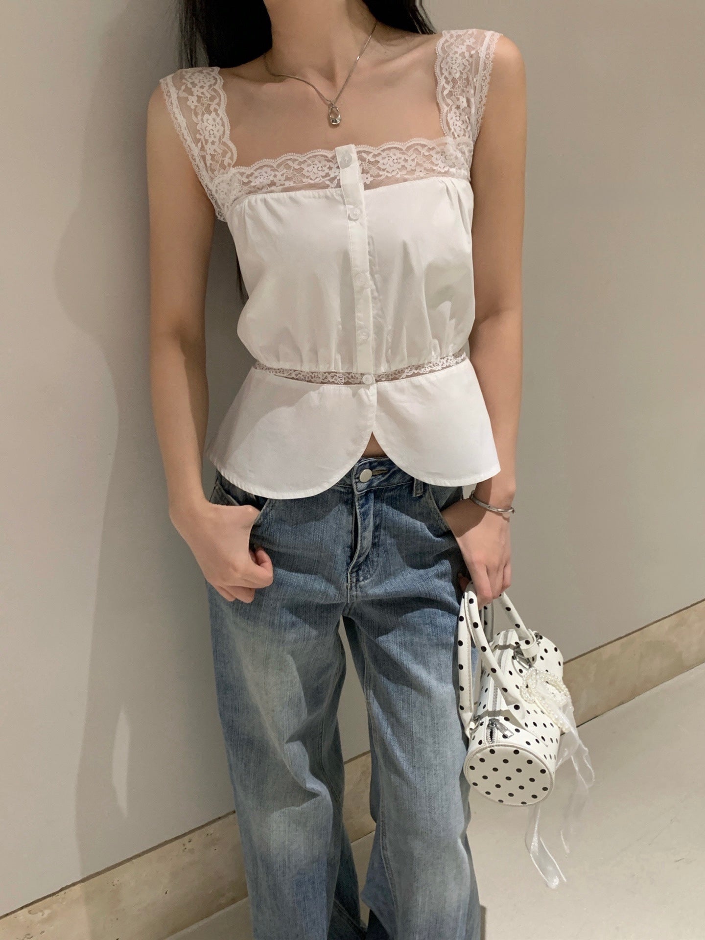 Lace Muse Square Neck Top