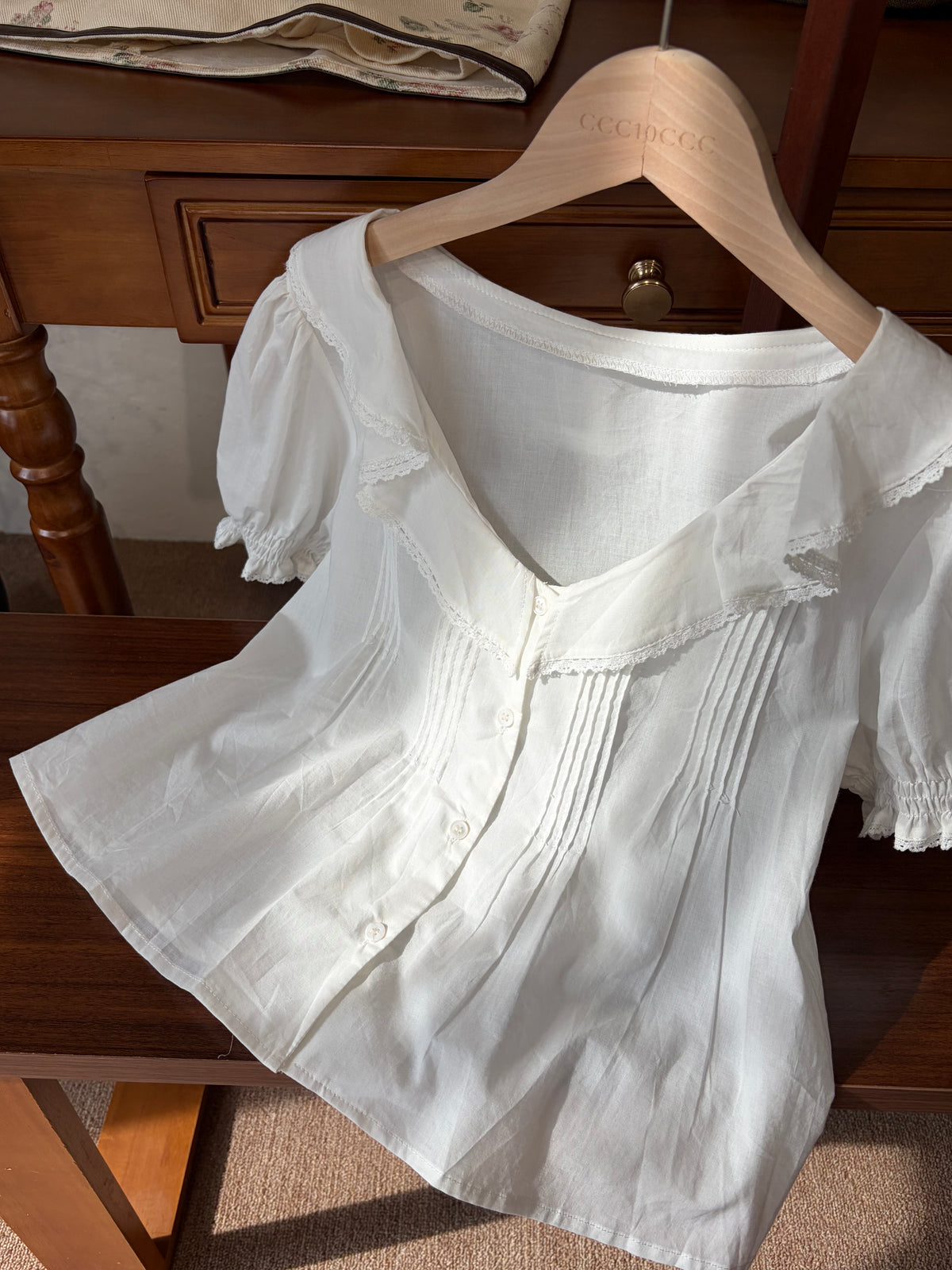Elise Ruffle Collar Blouse