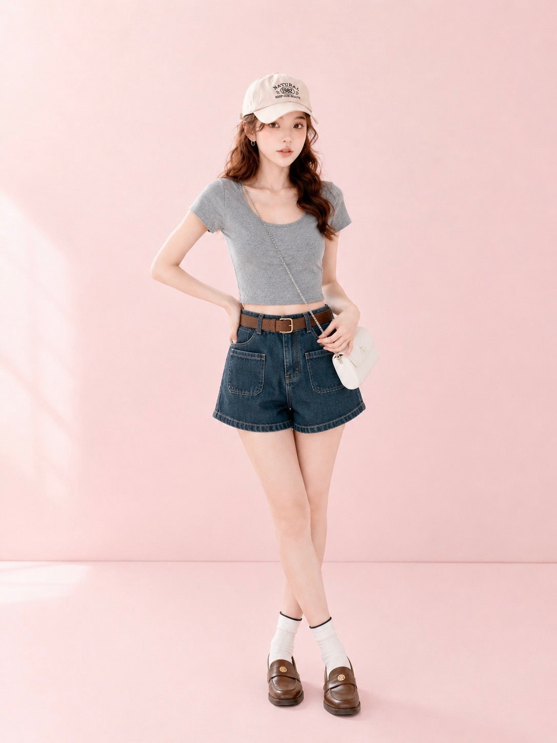 Muse Pocket Denim Shorts (with belt)
