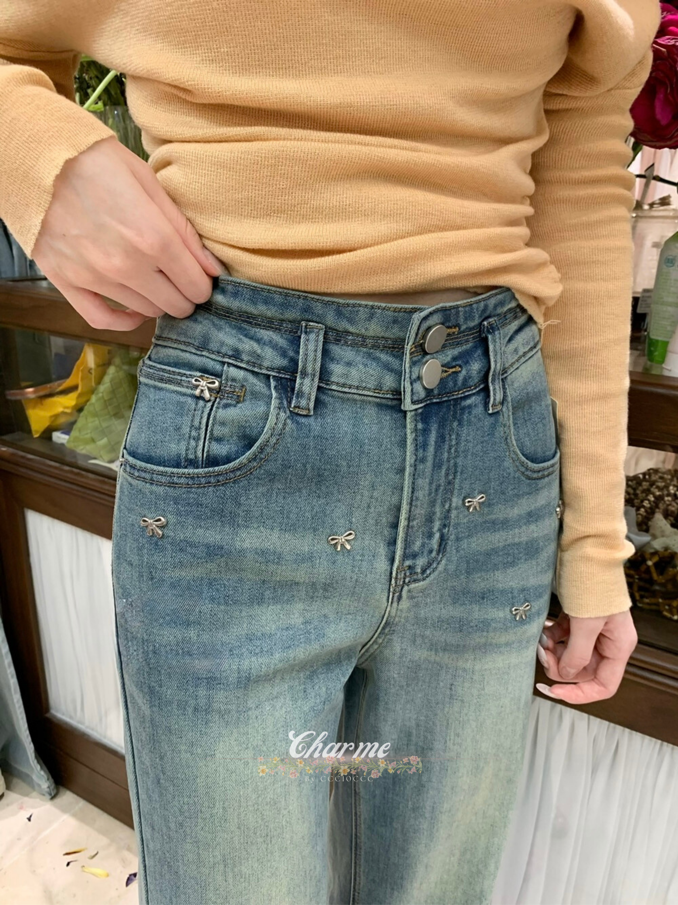 Pitty Bow Jeans Long Pants