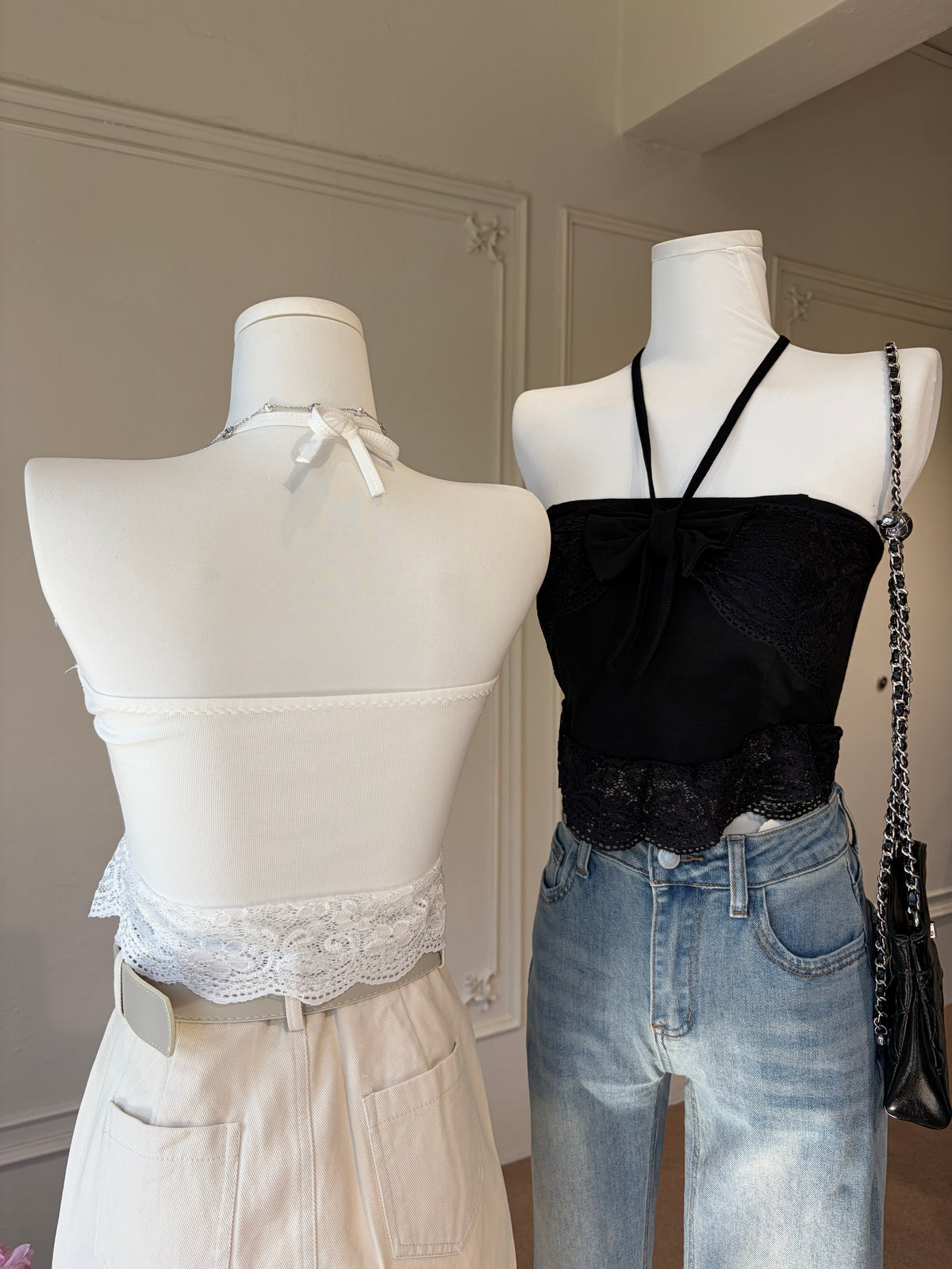 Luna Lace Ribbon Top (Padded)