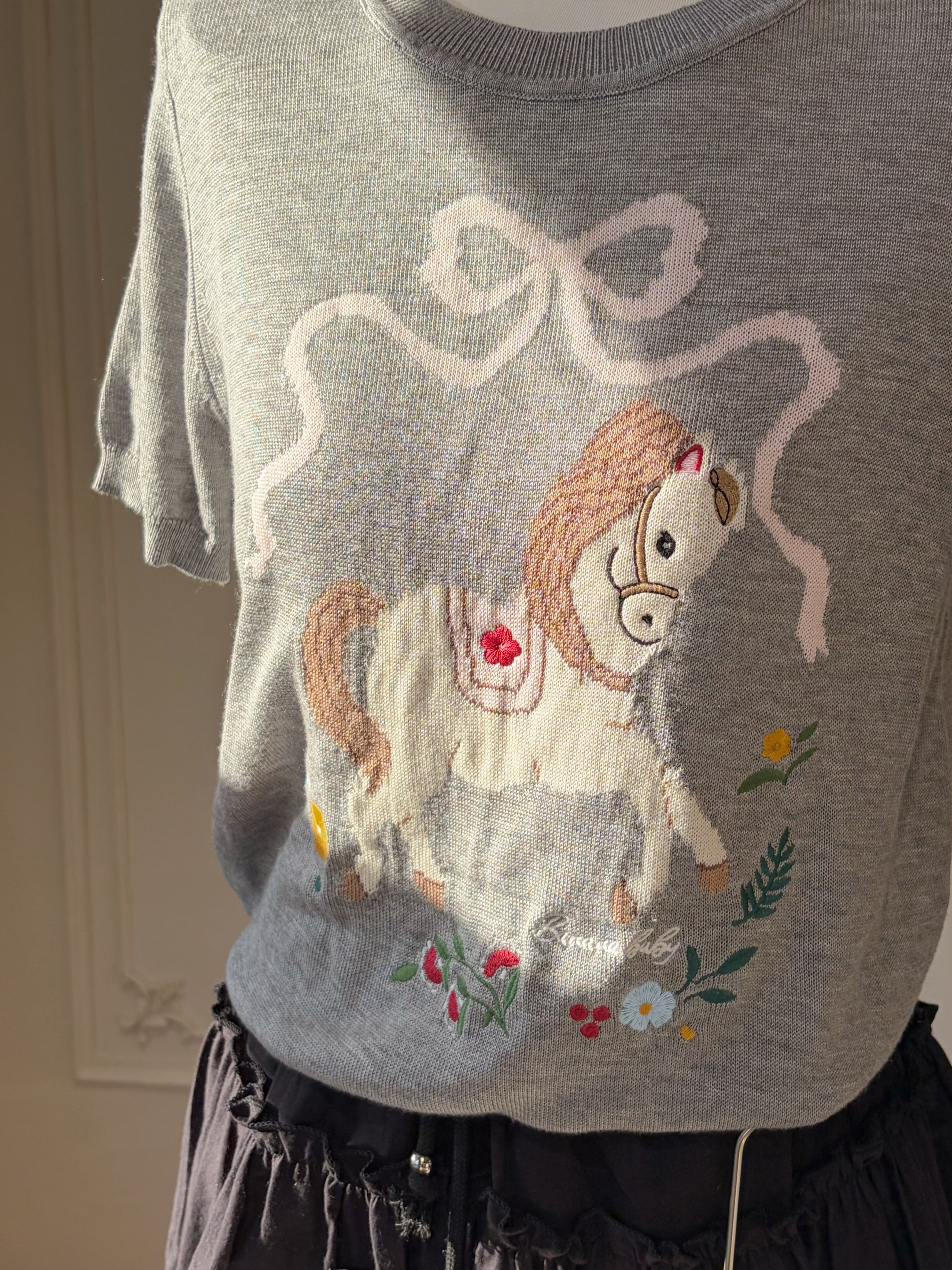Pony Ribbon Knit Top