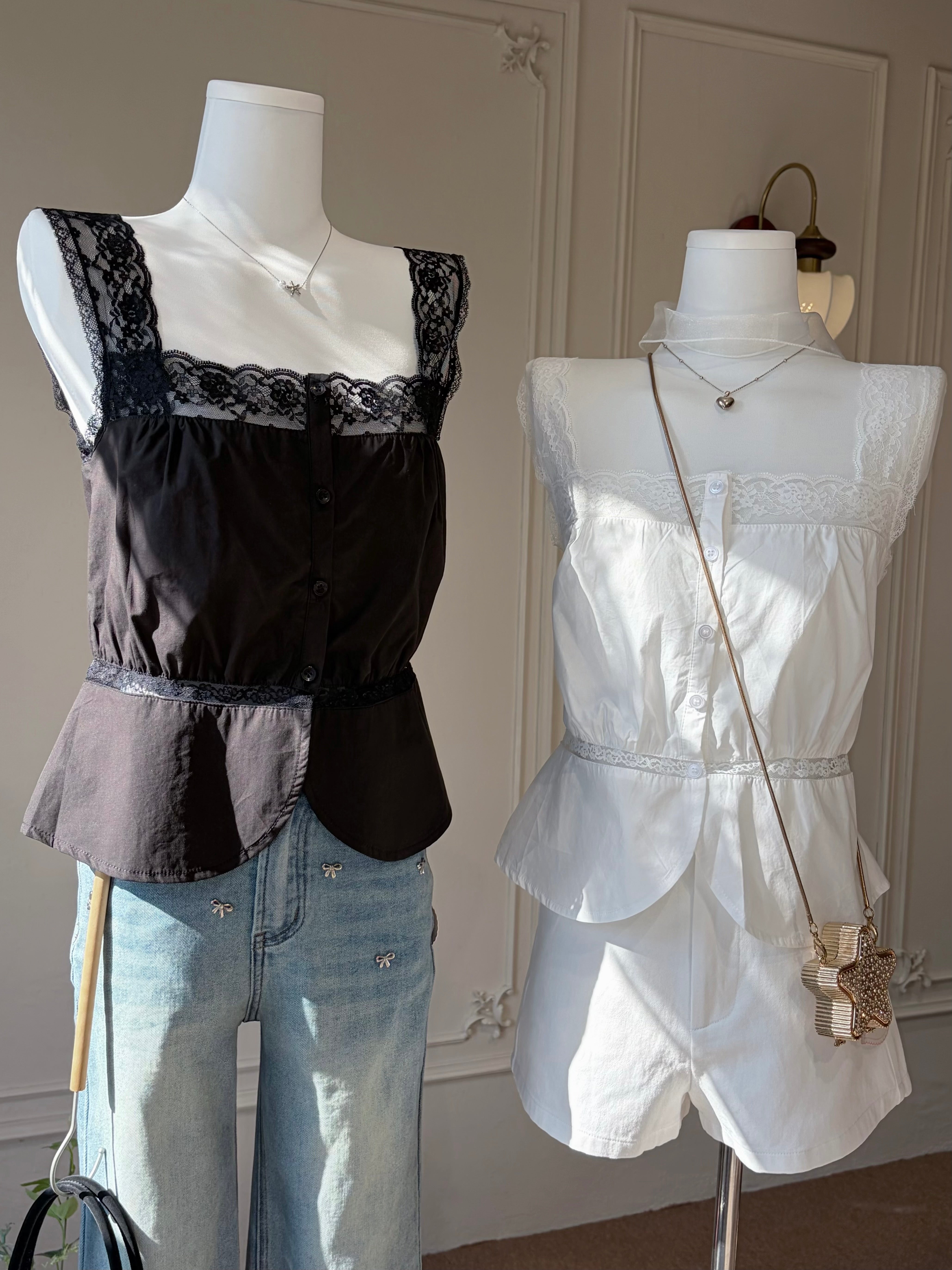 Lace Muse Square Neck Top