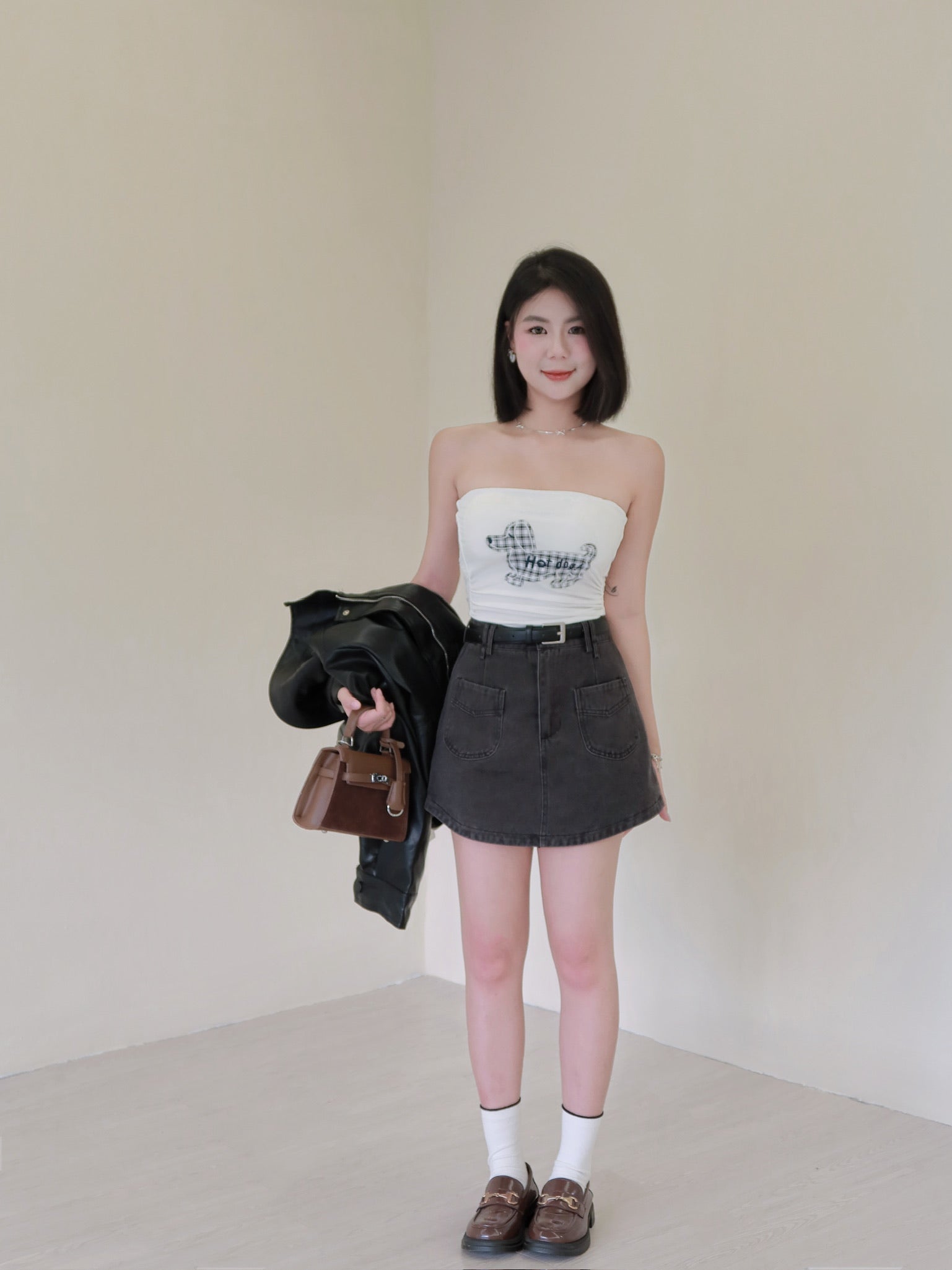 𝘾𝙃𝘼𝙍𝙈𝙀 Luna Skirt 弯月裙 🌙 (Beige)
