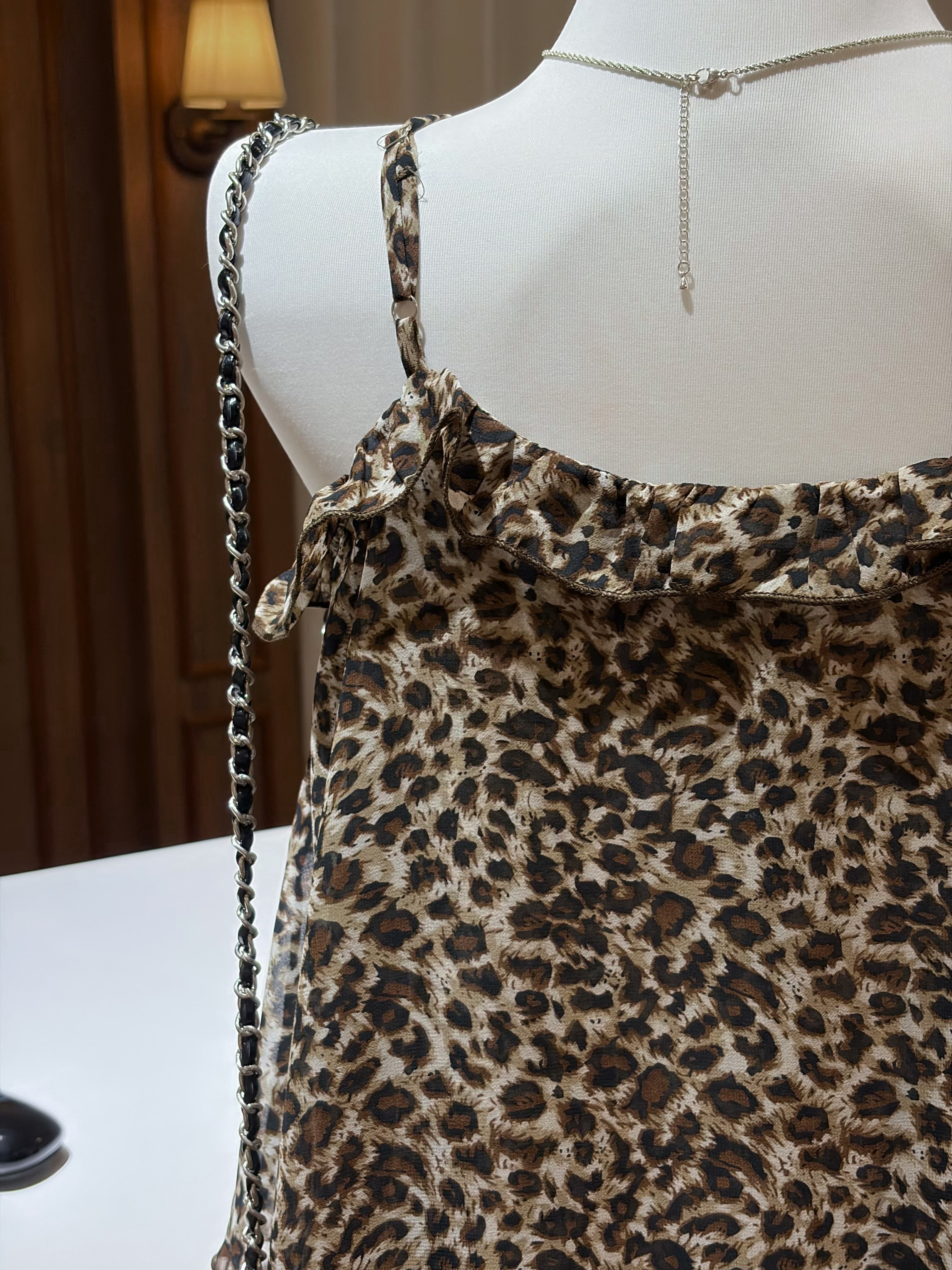 Leopard Ruffle Cami Top