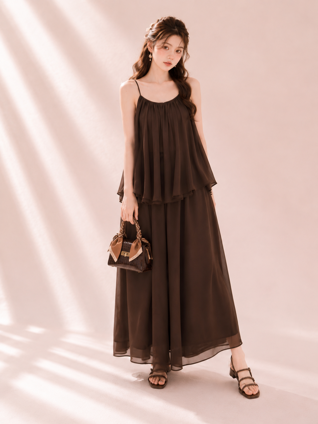 Selene Chiffon Set (Coffee)