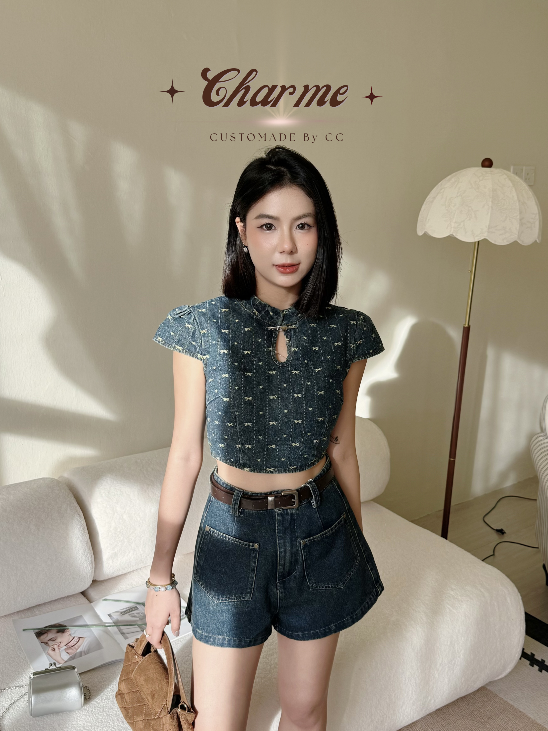 Muse Pocket Denim Shorts (with belt)