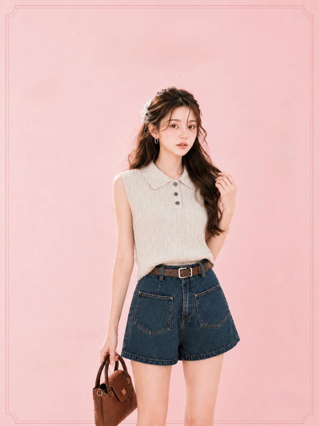 Muse Pocket Denim Shorts (with belt)