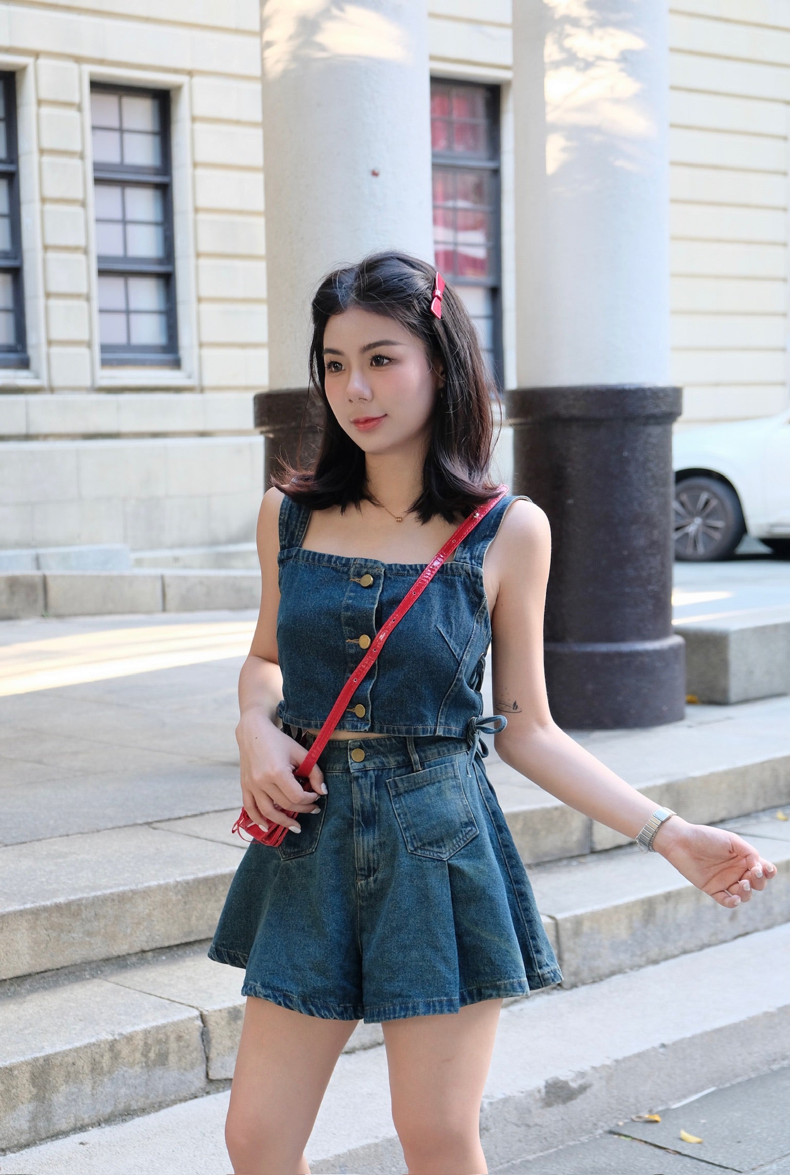 𝘾𝙃𝘼𝙍𝙈𝙀 Scarlet Top（Blue）
