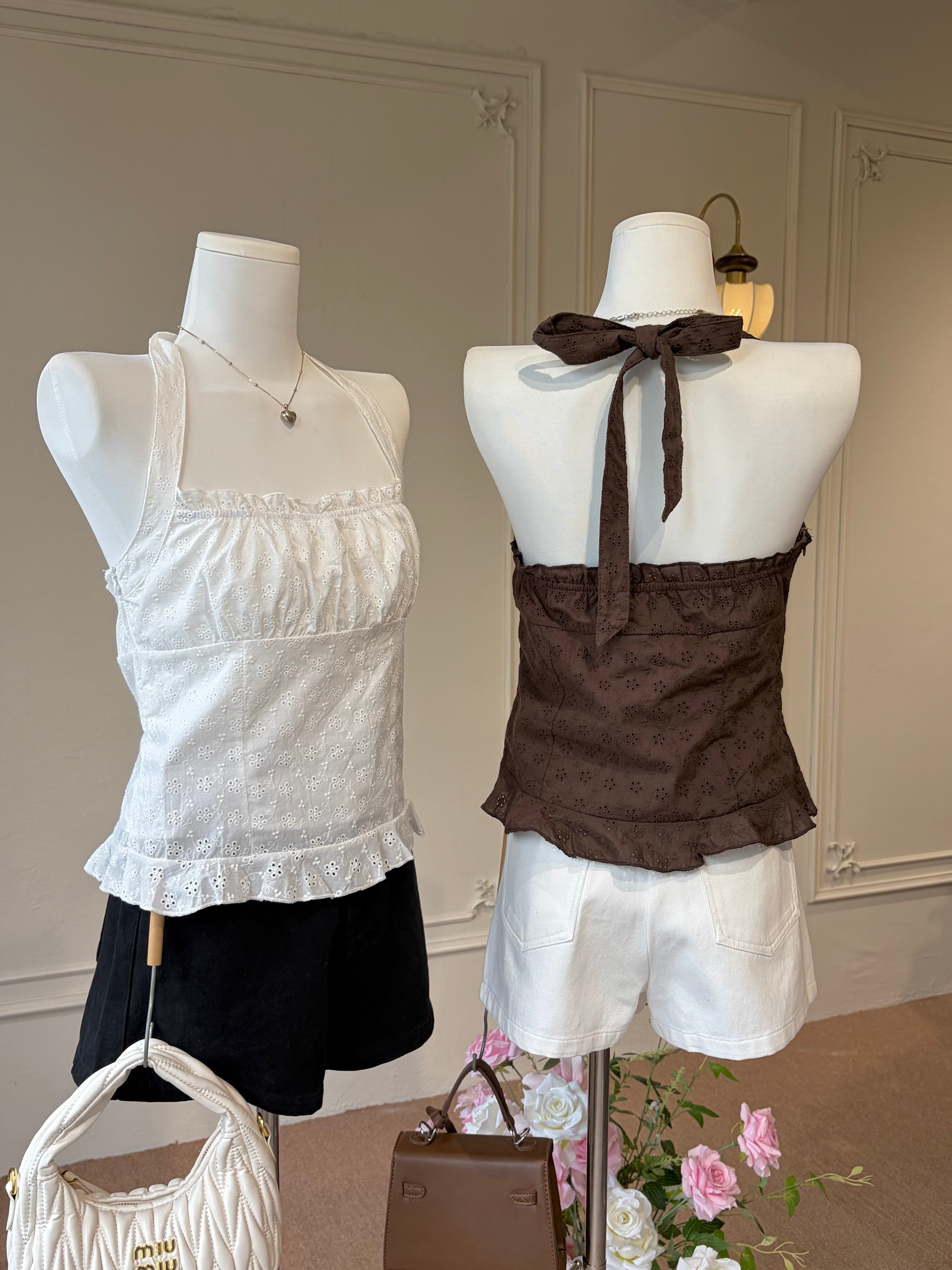 LACE HALTER TOP