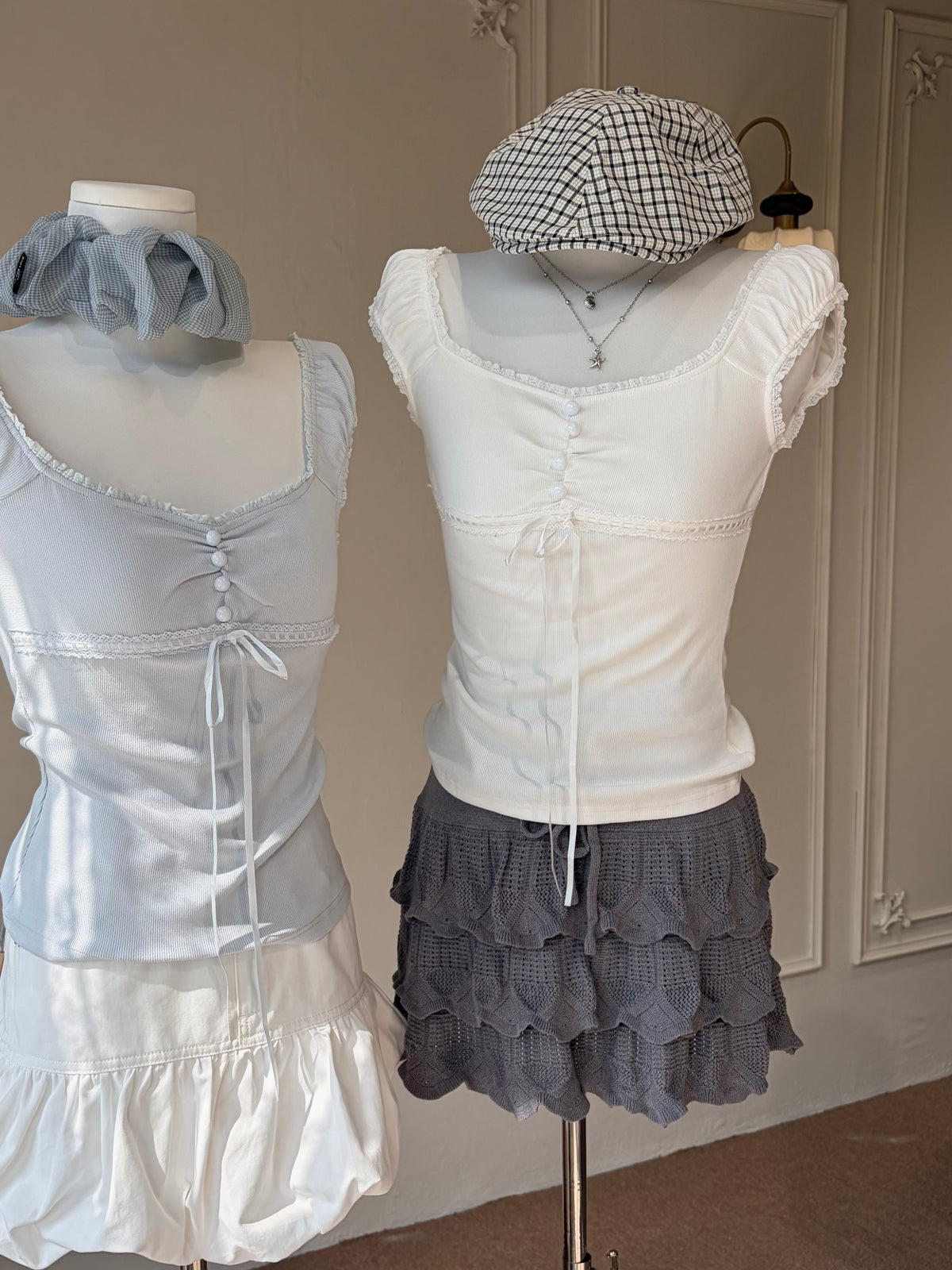 Amélie Lace Ruched Top