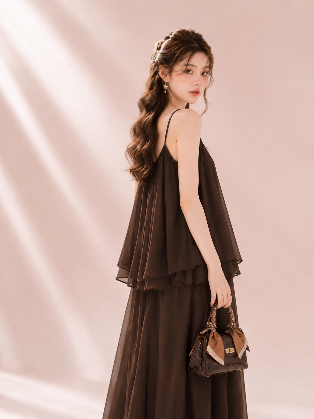 Selene Chiffon Set (Coffee)