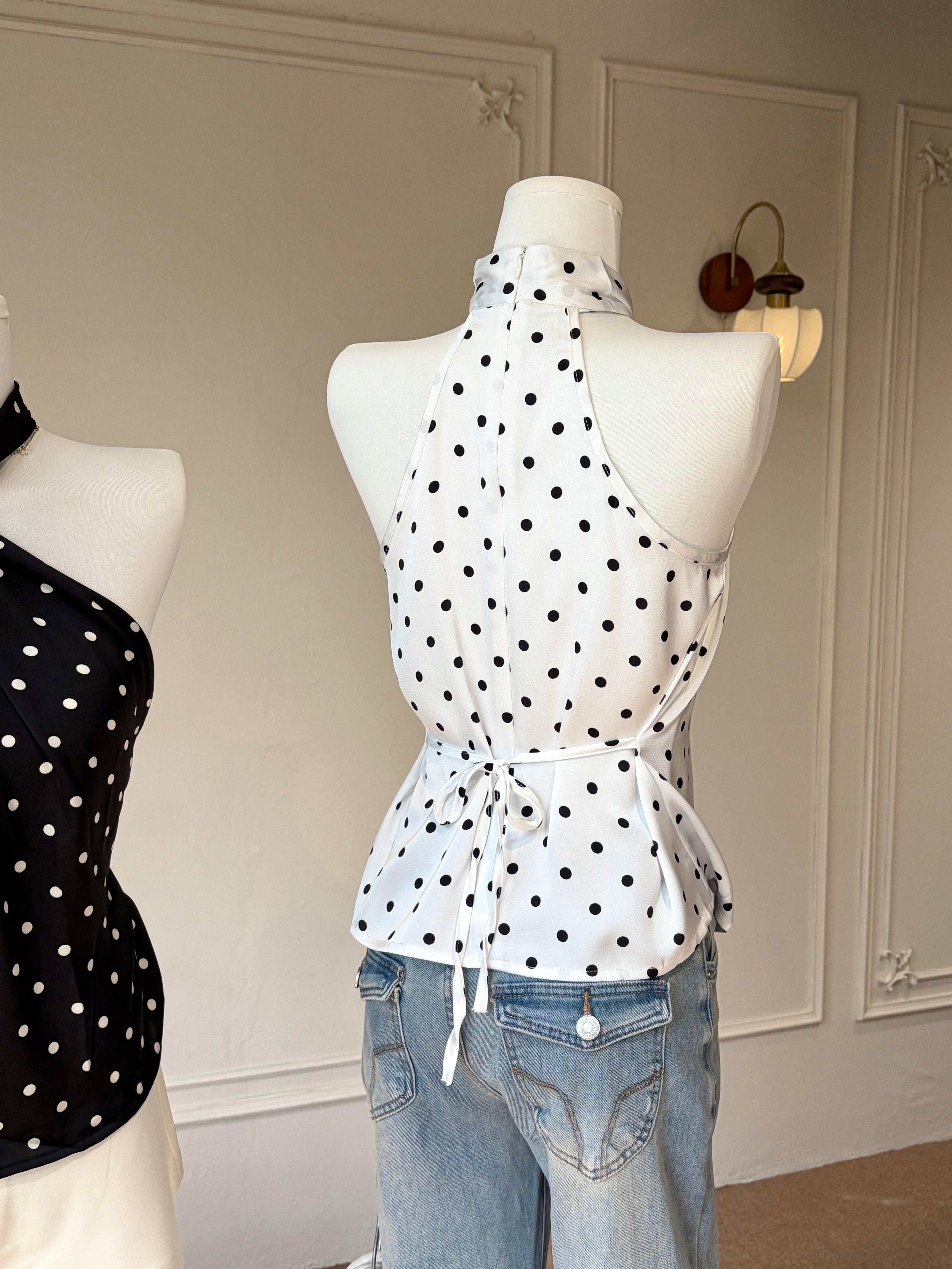 Celine Polka Halter Top
