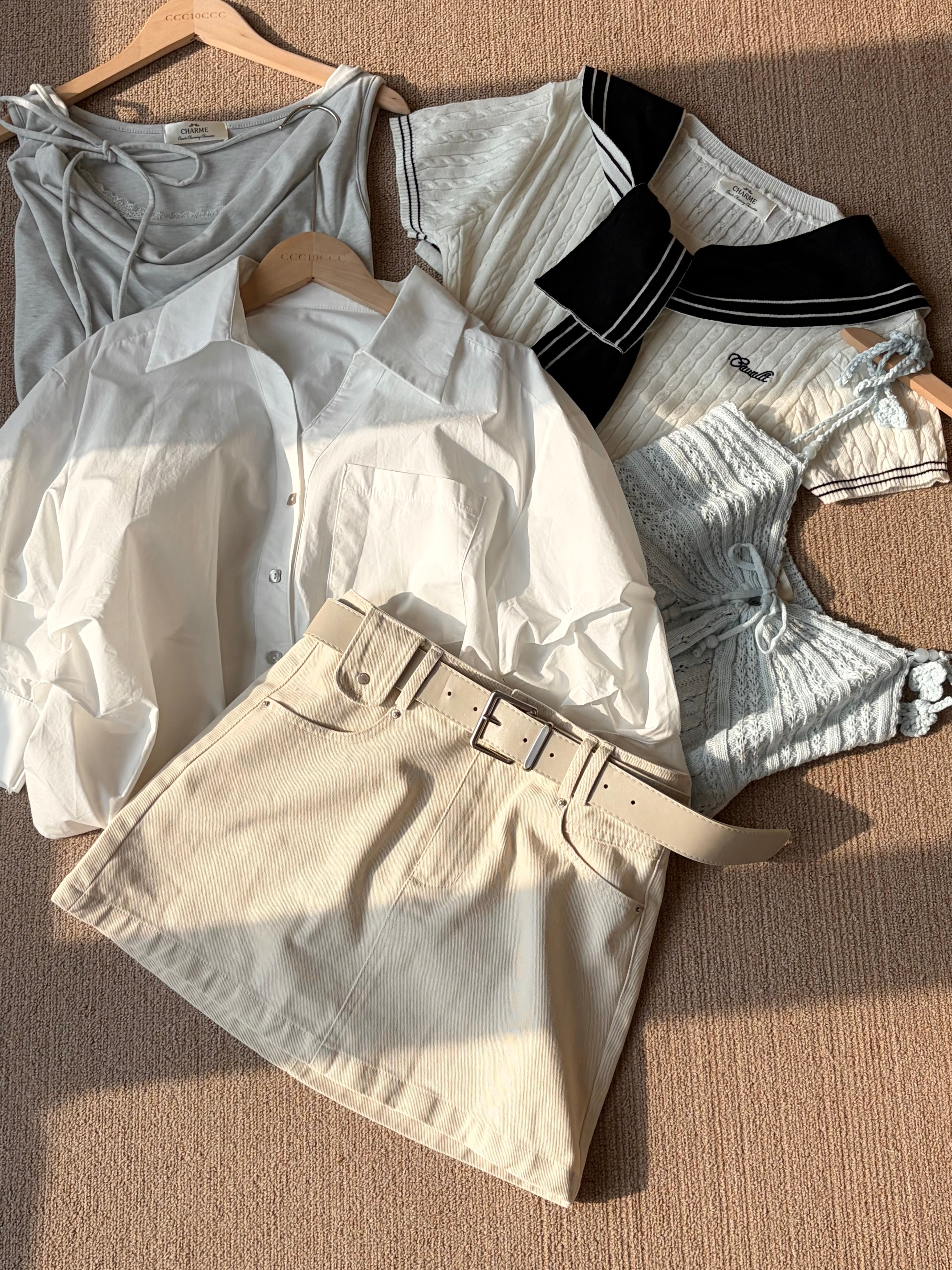Belle’s Denim Mini Skirt (with Belt)